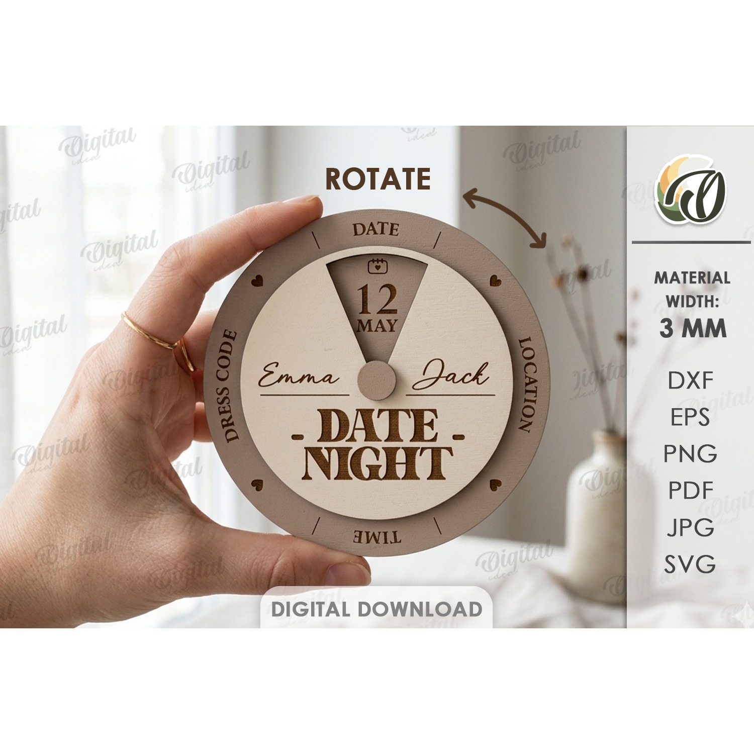 Rotating Circle Invitations Bundle Laser Cut. Invitation SVG 14