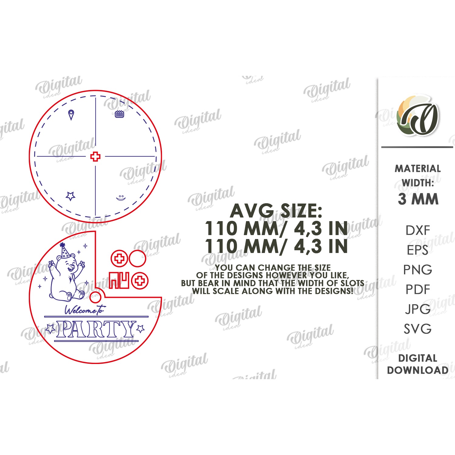 Rotating Circle Invitations Bundle Laser Cut. Invitation SVG 4