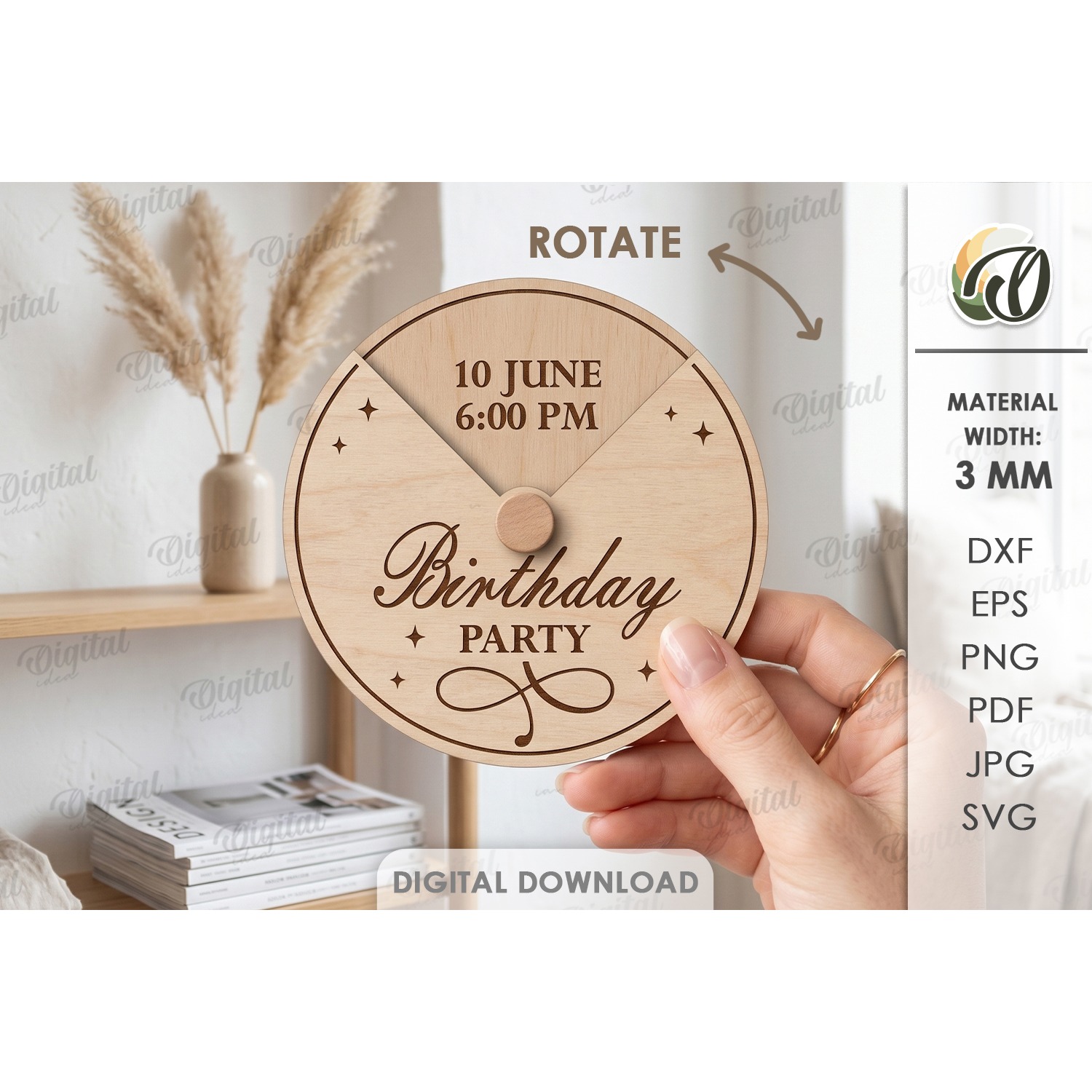 Rotating Circle Invitations Bundle Laser Cut. Invitation SVG 5