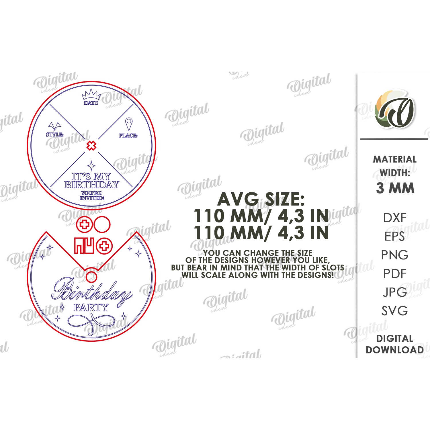 Rotating Circle Invitations Bundle Laser Cut. Invitation SVG 6