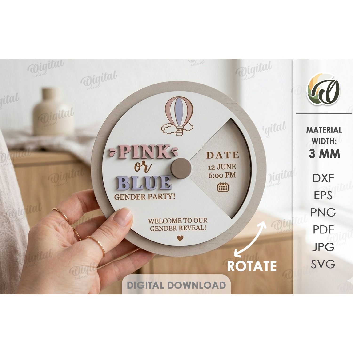 Rotating Circle Invitations Bundle Laser Cut. Invitation SVG 7