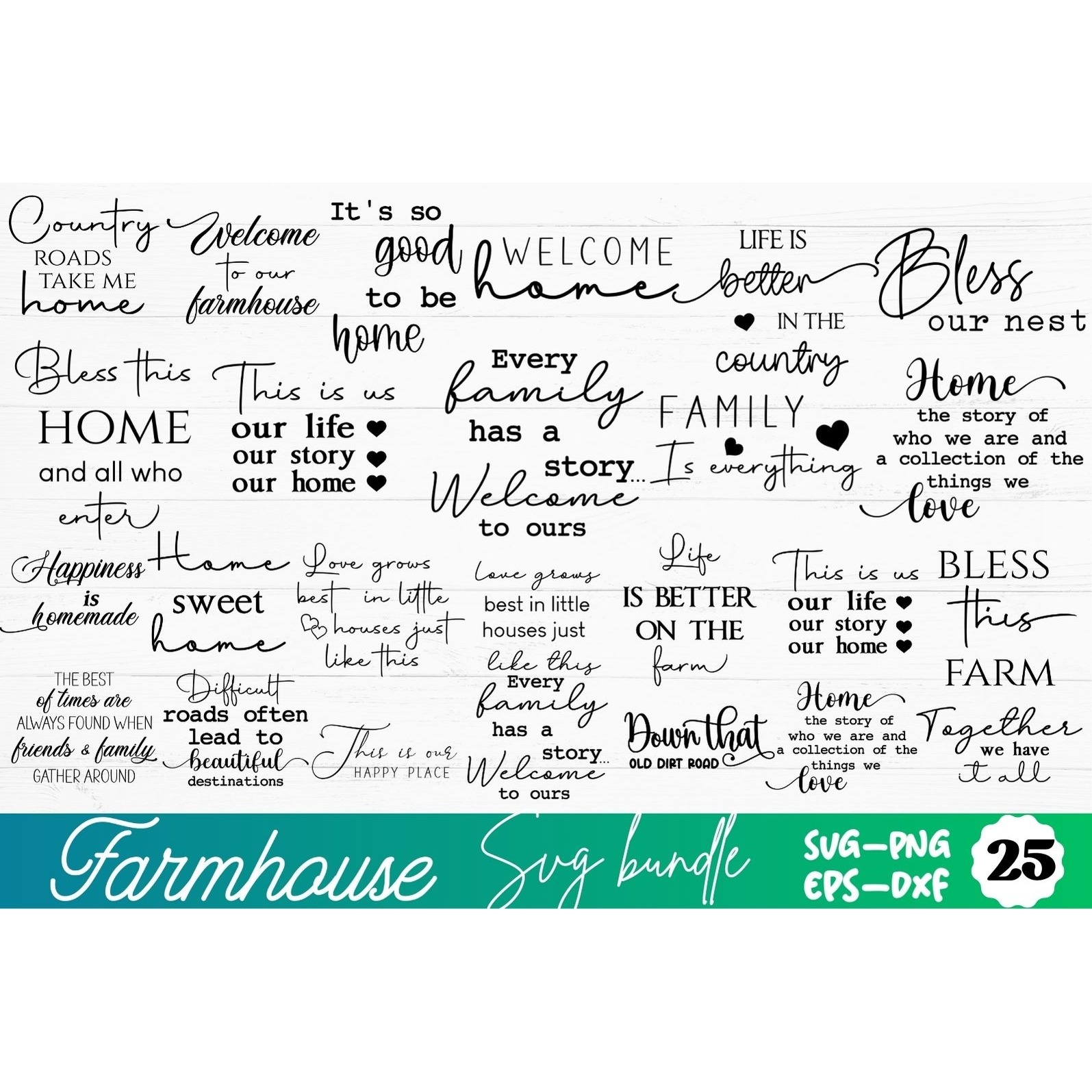 Rustic Farmhouse SVG Bundle