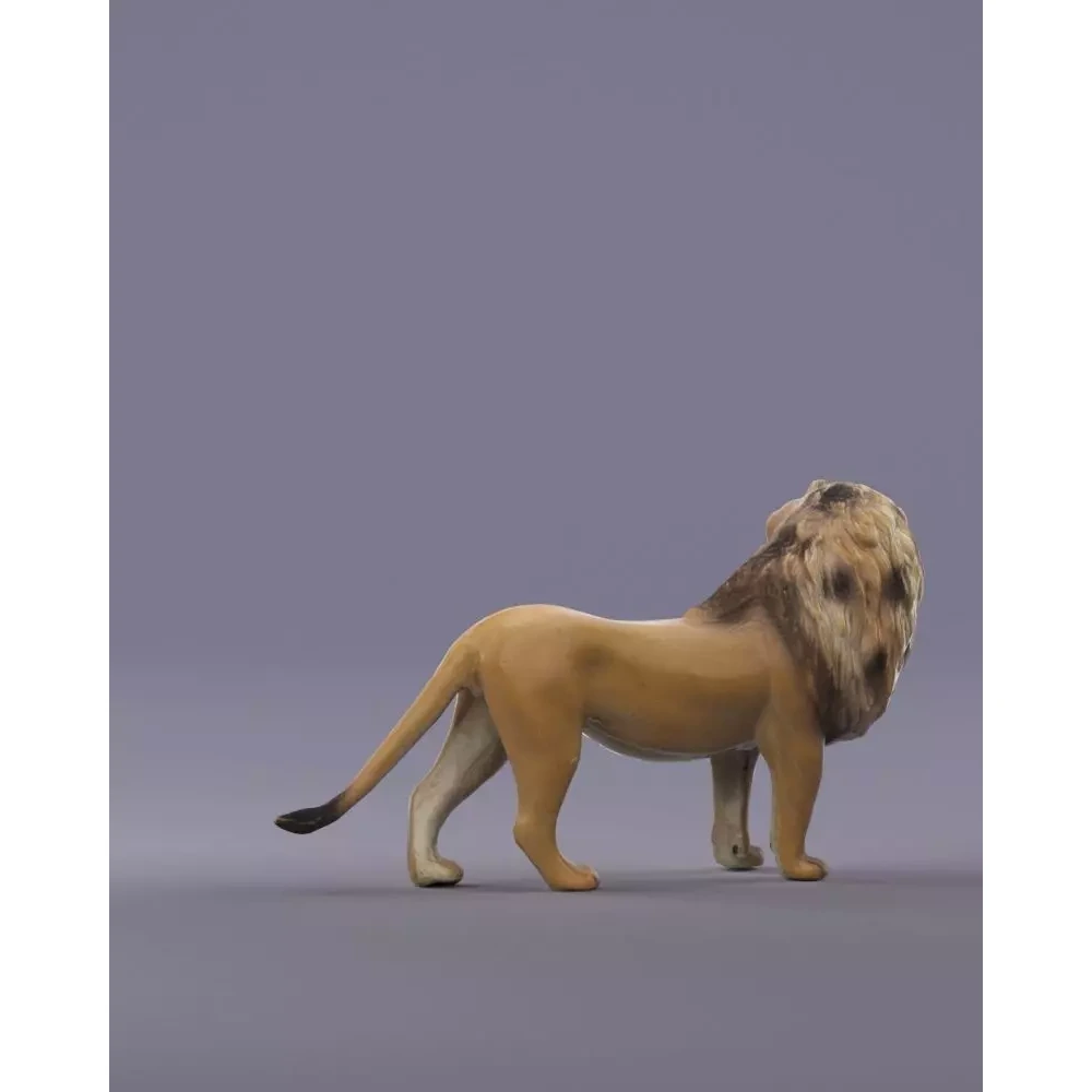 S00054 Realistic African Lion Sculpture Lowpoly Free low-poly 3D model 4