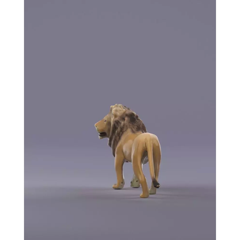 S00054 Realistic African Lion Sculpture Lowpoly Free low-poly 3D model 5