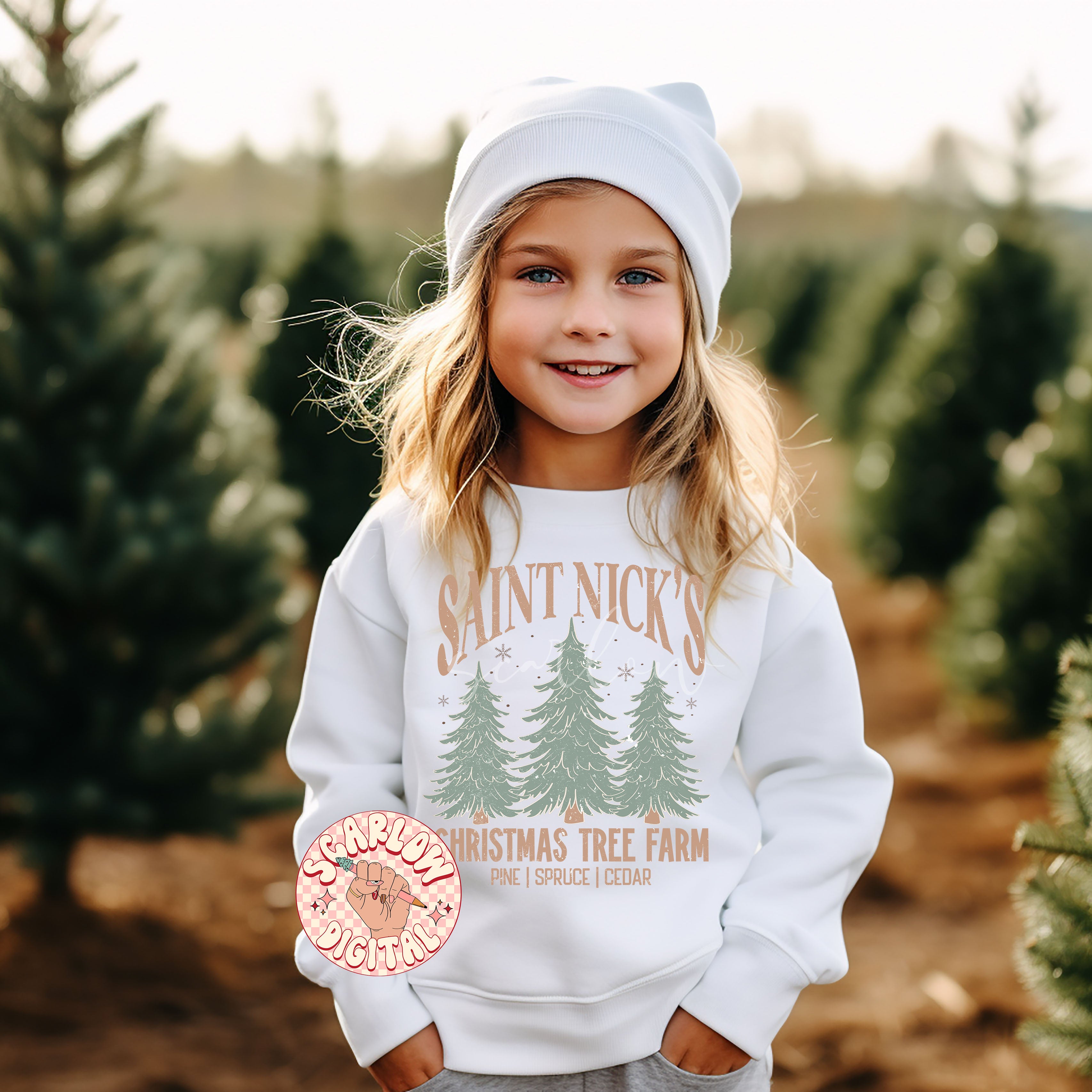 Saint Nick's Christmas Tree Farm PNG Digital Design 5