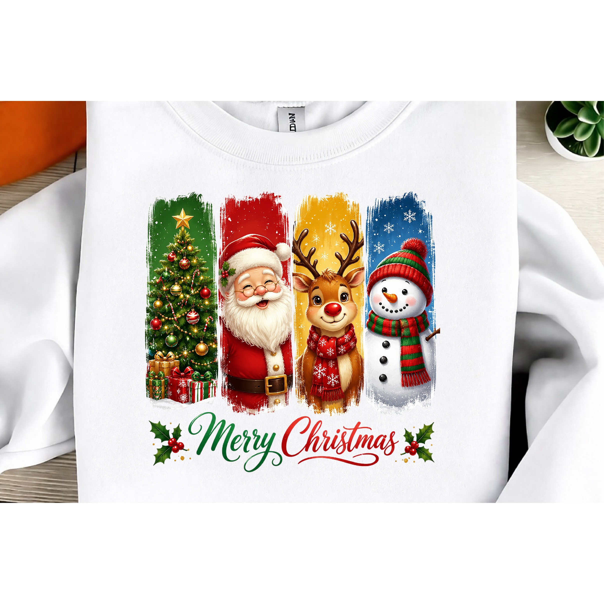 Santa Reindeer Snowman Christmas Tree PNG