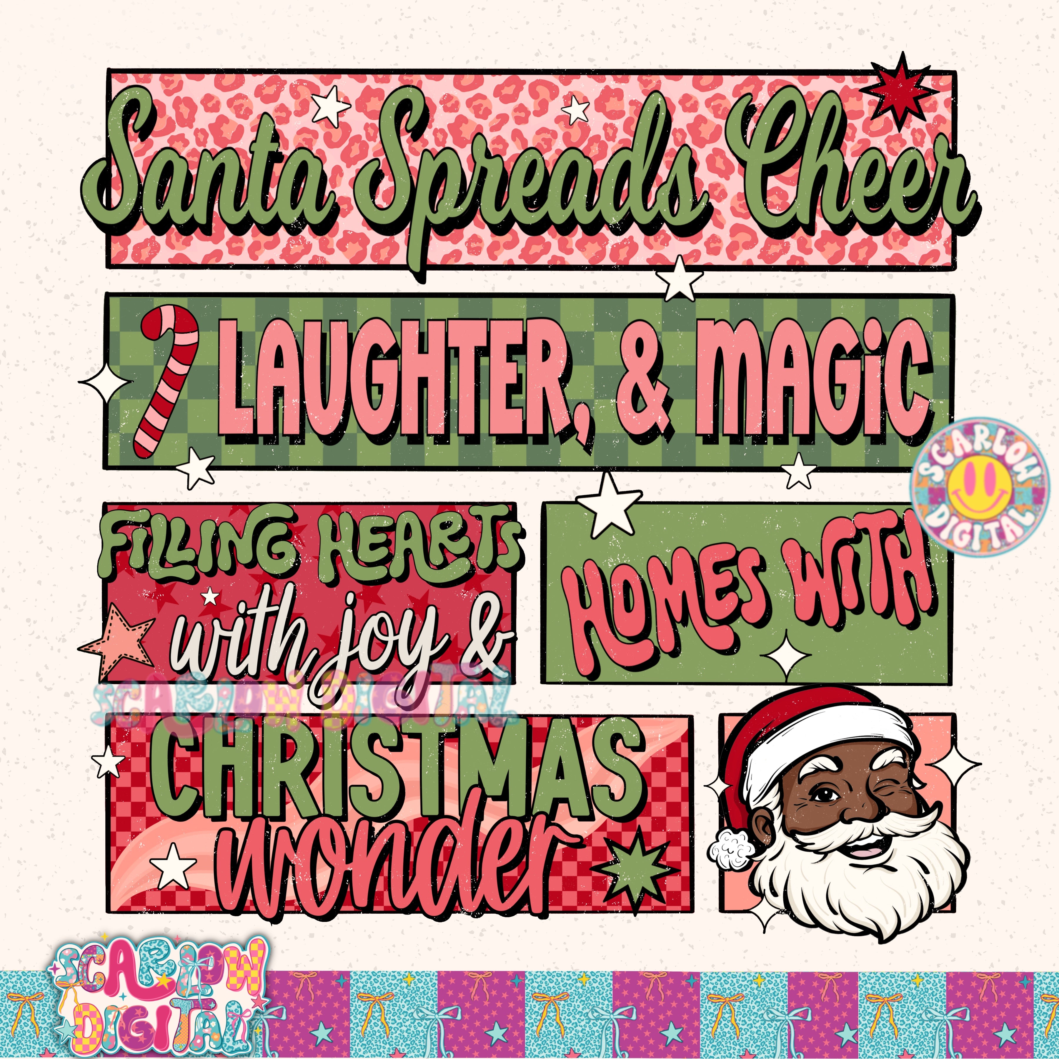 Santa Spreads Cheer PNG Digital Design 2