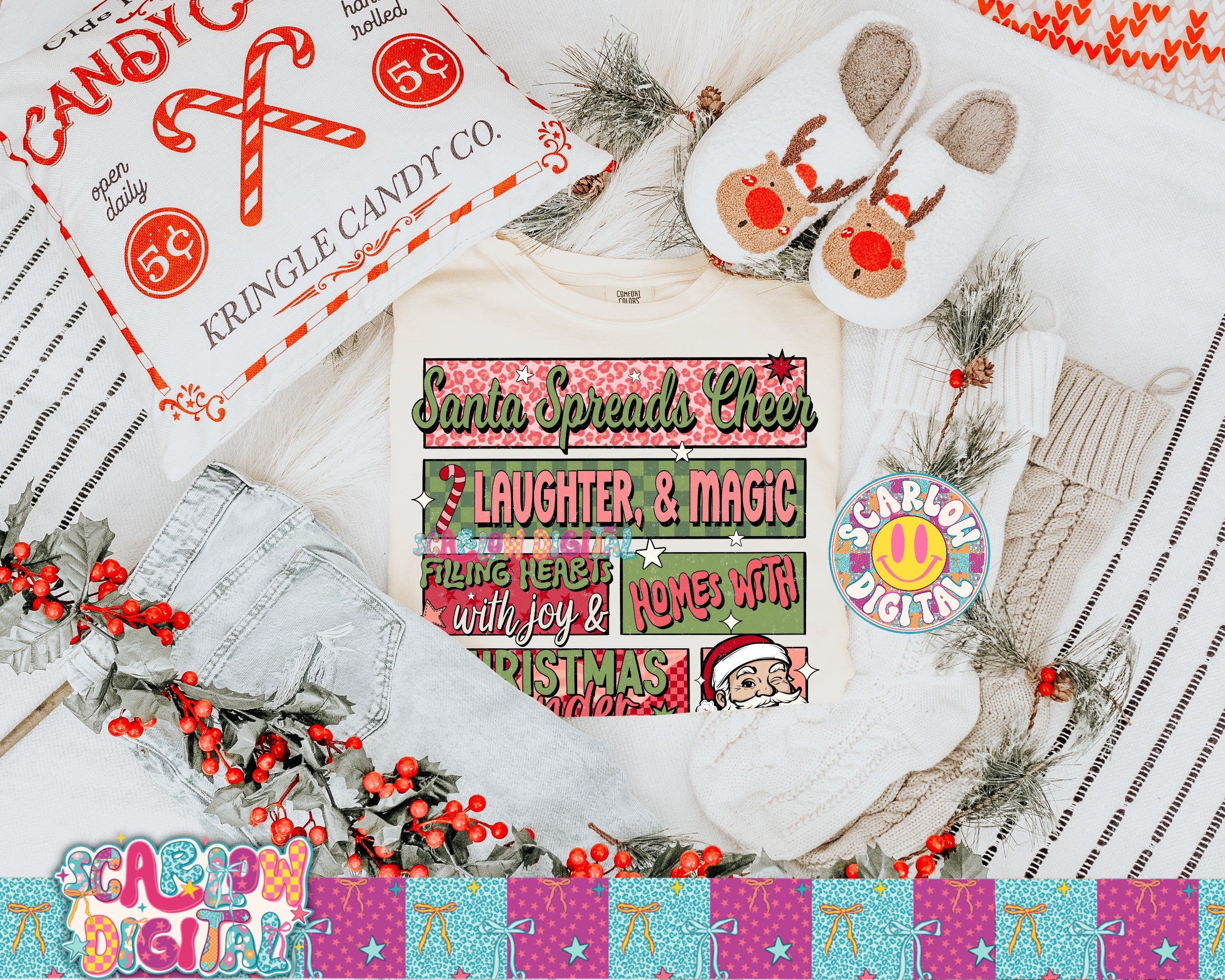 Santa Spreads Cheer PNG Digital Design 3