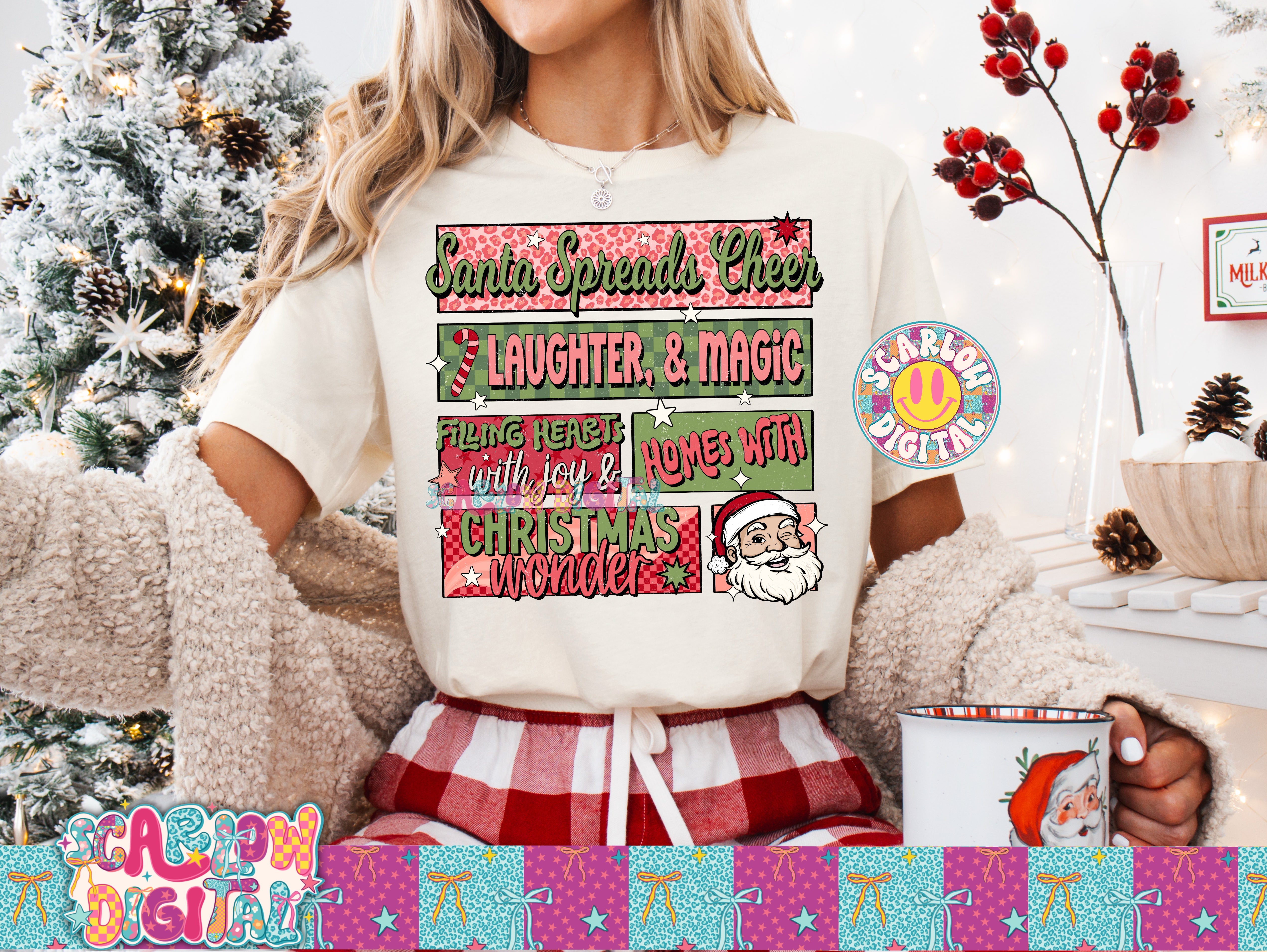 Santa Spreads Cheer PNG Digital Design 4