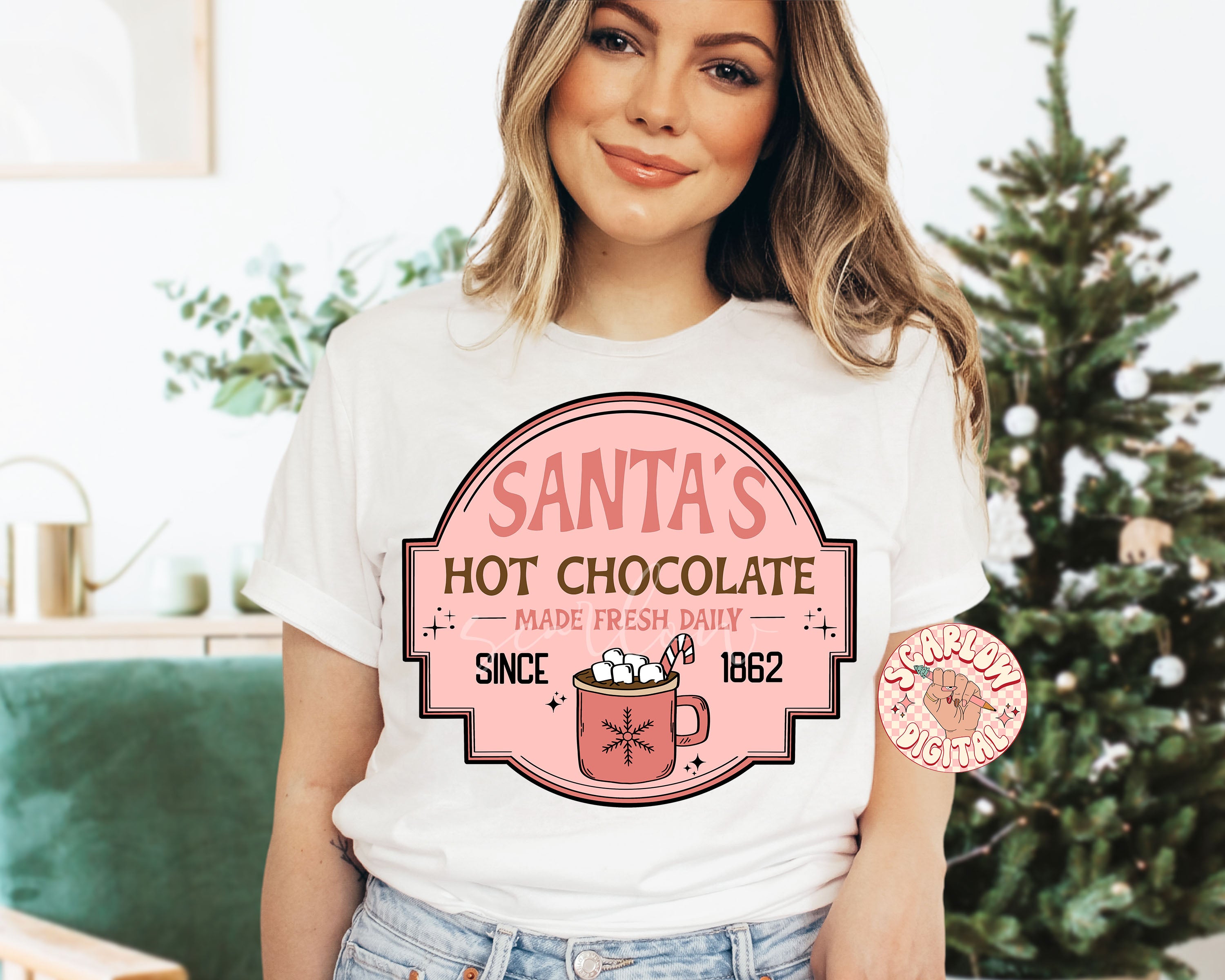 Santa's Hot Chocolate PNG Digital Design 2