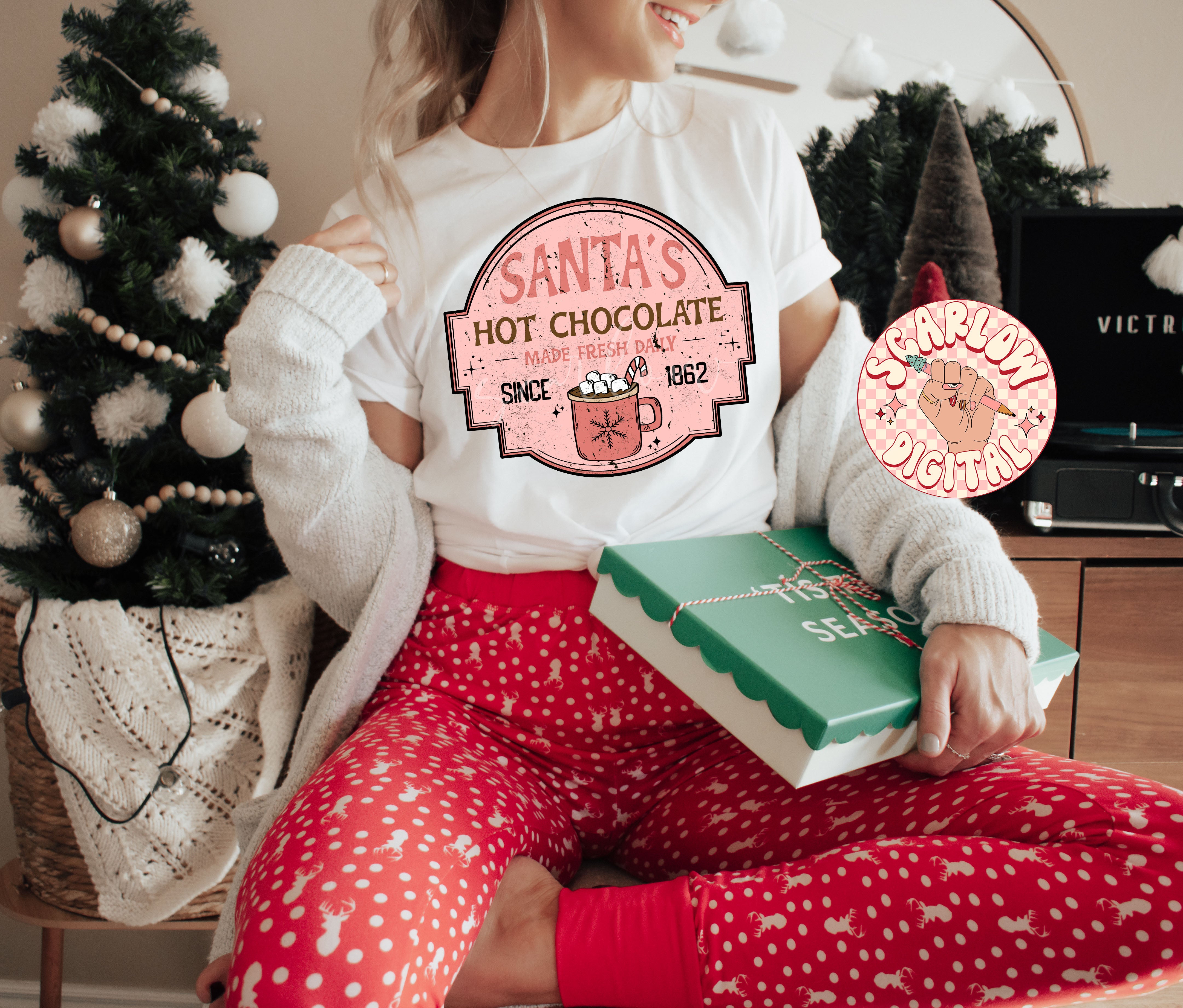 Santa's Hot Chocolate PNG Digital Design 4
