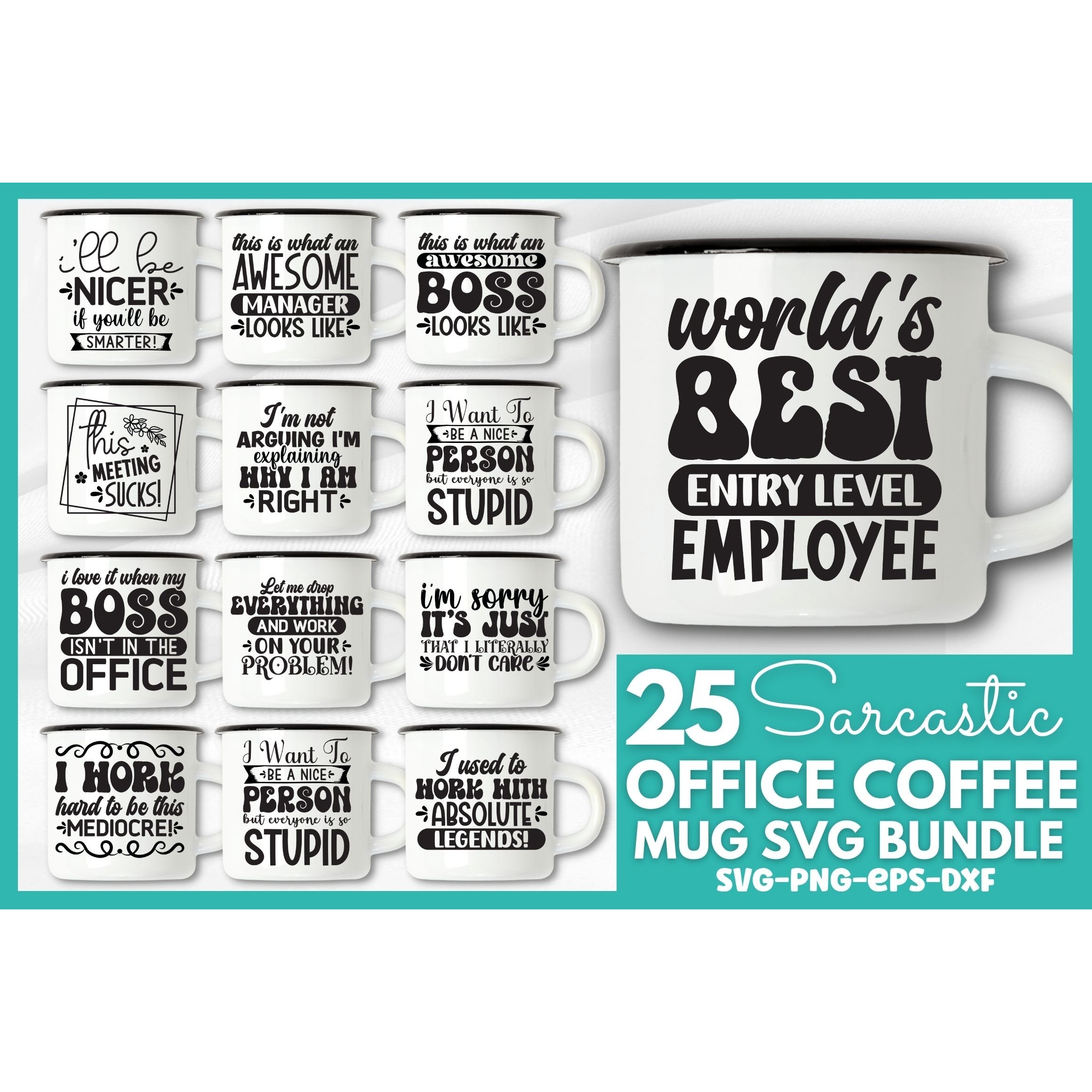 Sarcastic Offfice Mug SVG Bundle