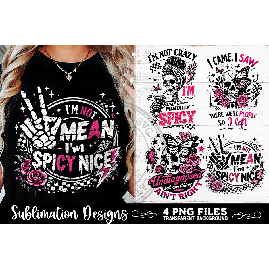 Sarcastic PNG Funny Sublimation 4 Designs