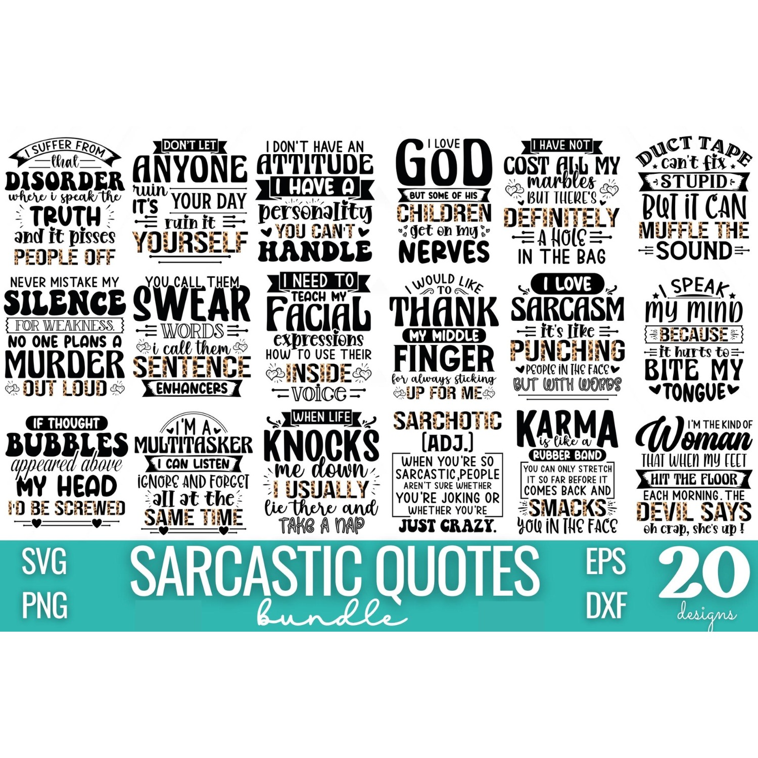 Sarcastic Quotes SVG Bundle