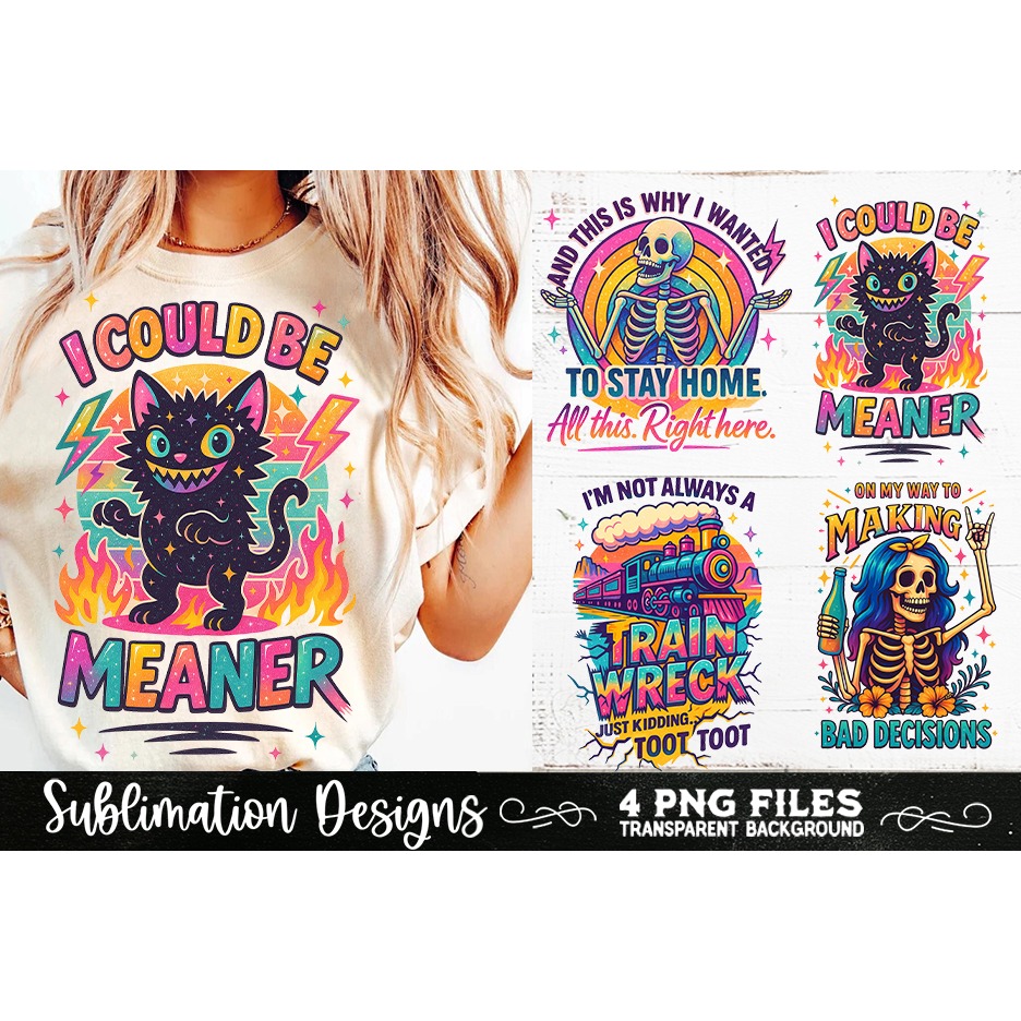 Sarcastic skeleton Retro funny PNG Sublimation 5