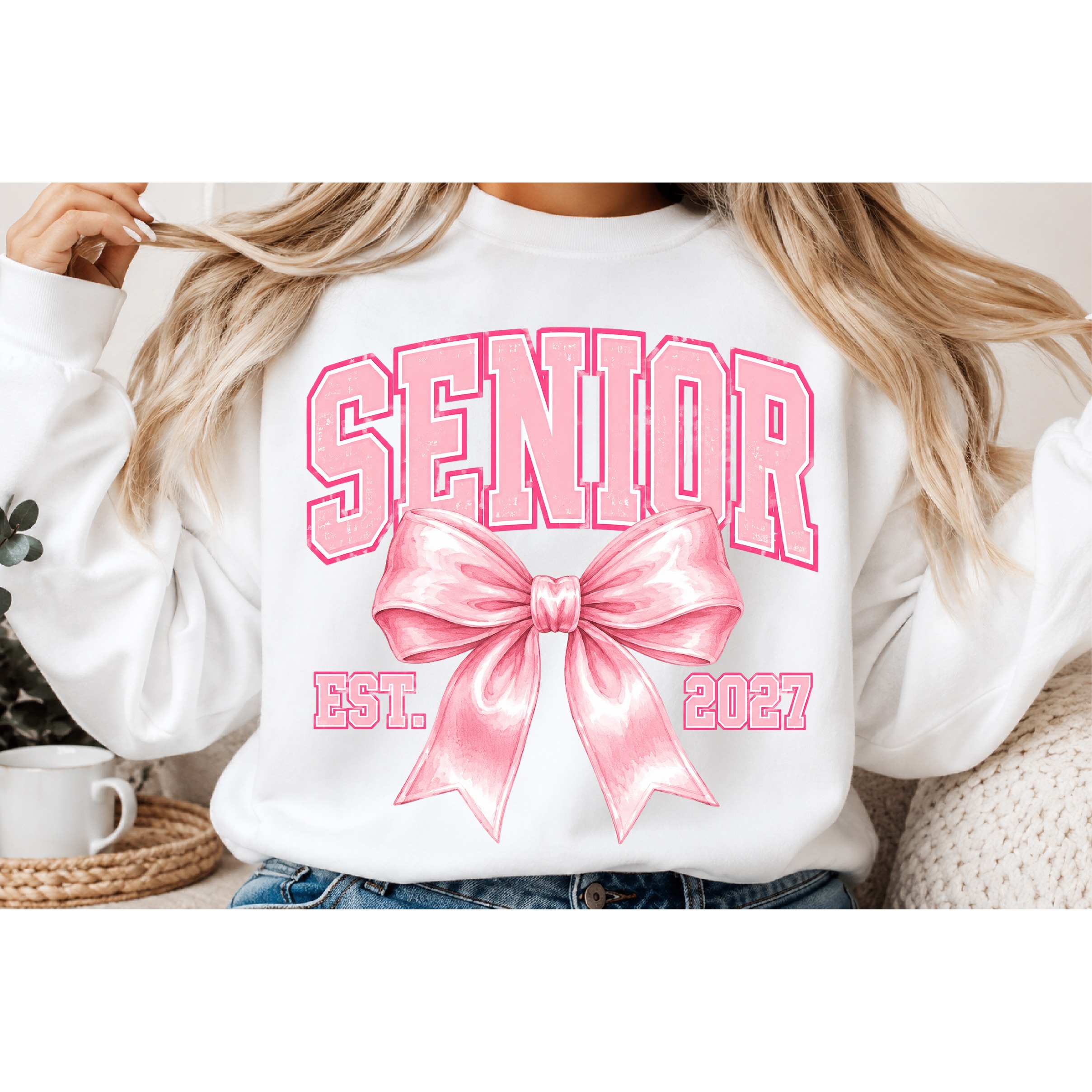 Senior 2027 SVG, Coquette Bow Graduation Png Design 2