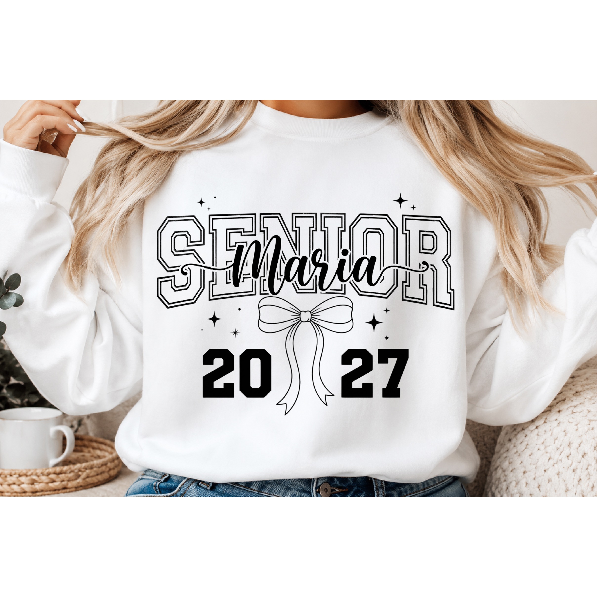 Senior Mom 2027 PNG, Coquette Bow 2