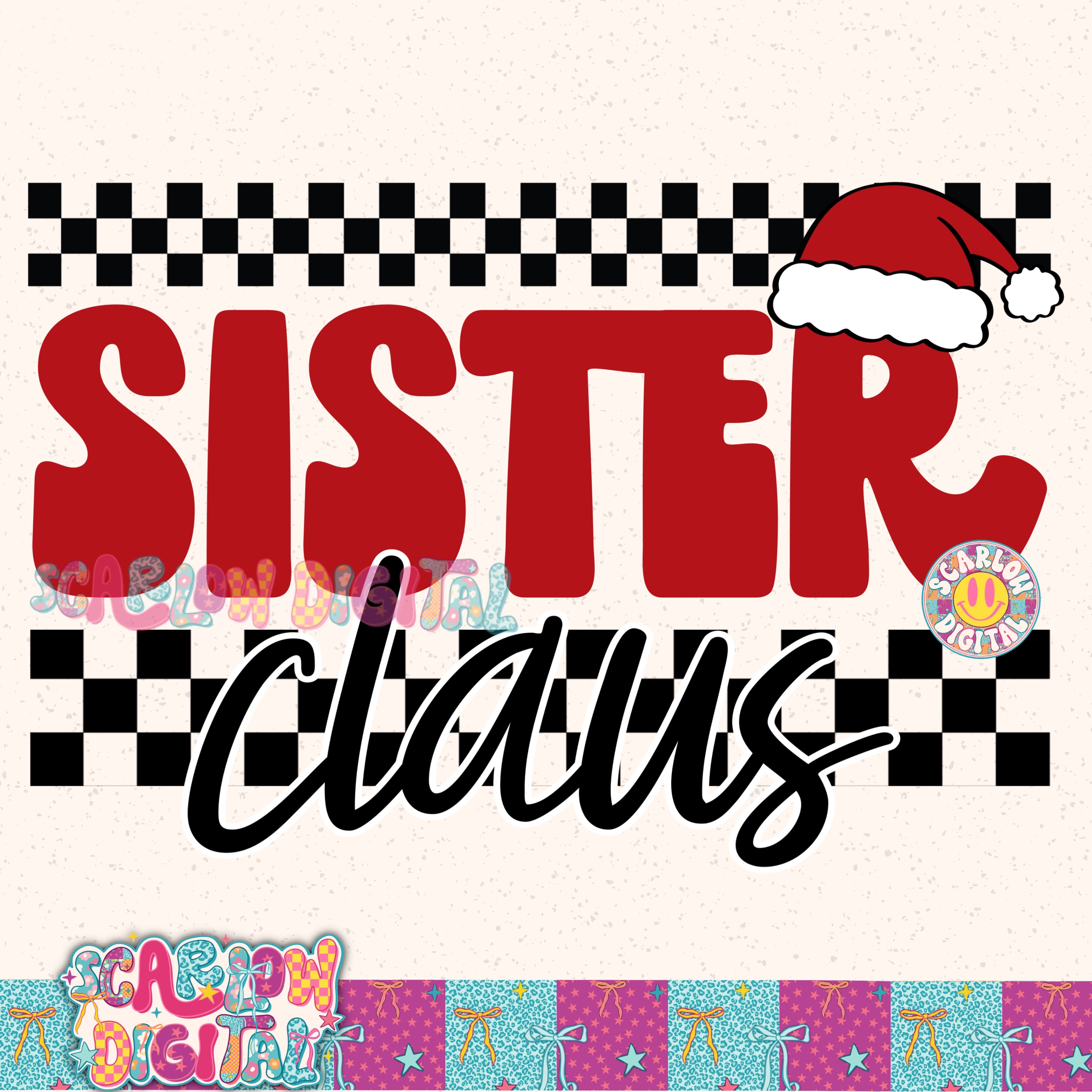 Sister Claus PNG Digital Design