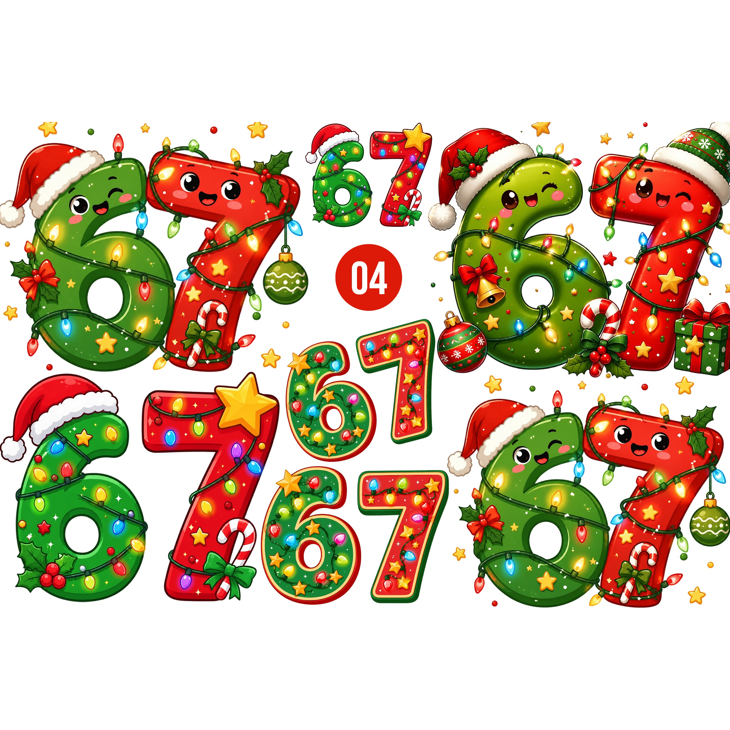 Six Seven 6 7 Christmas PNG