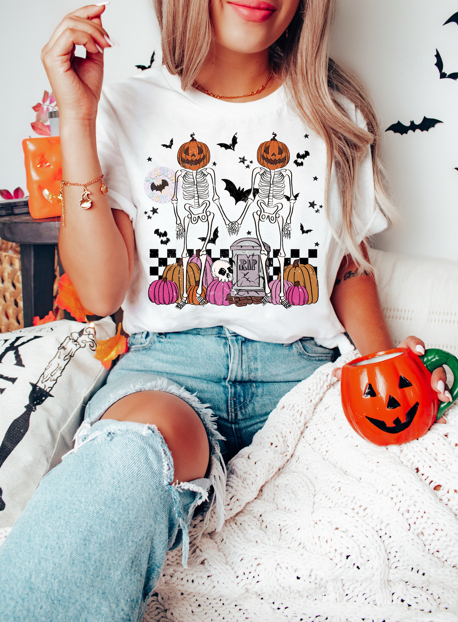 Skeleton Besties PNG Digital Design 2