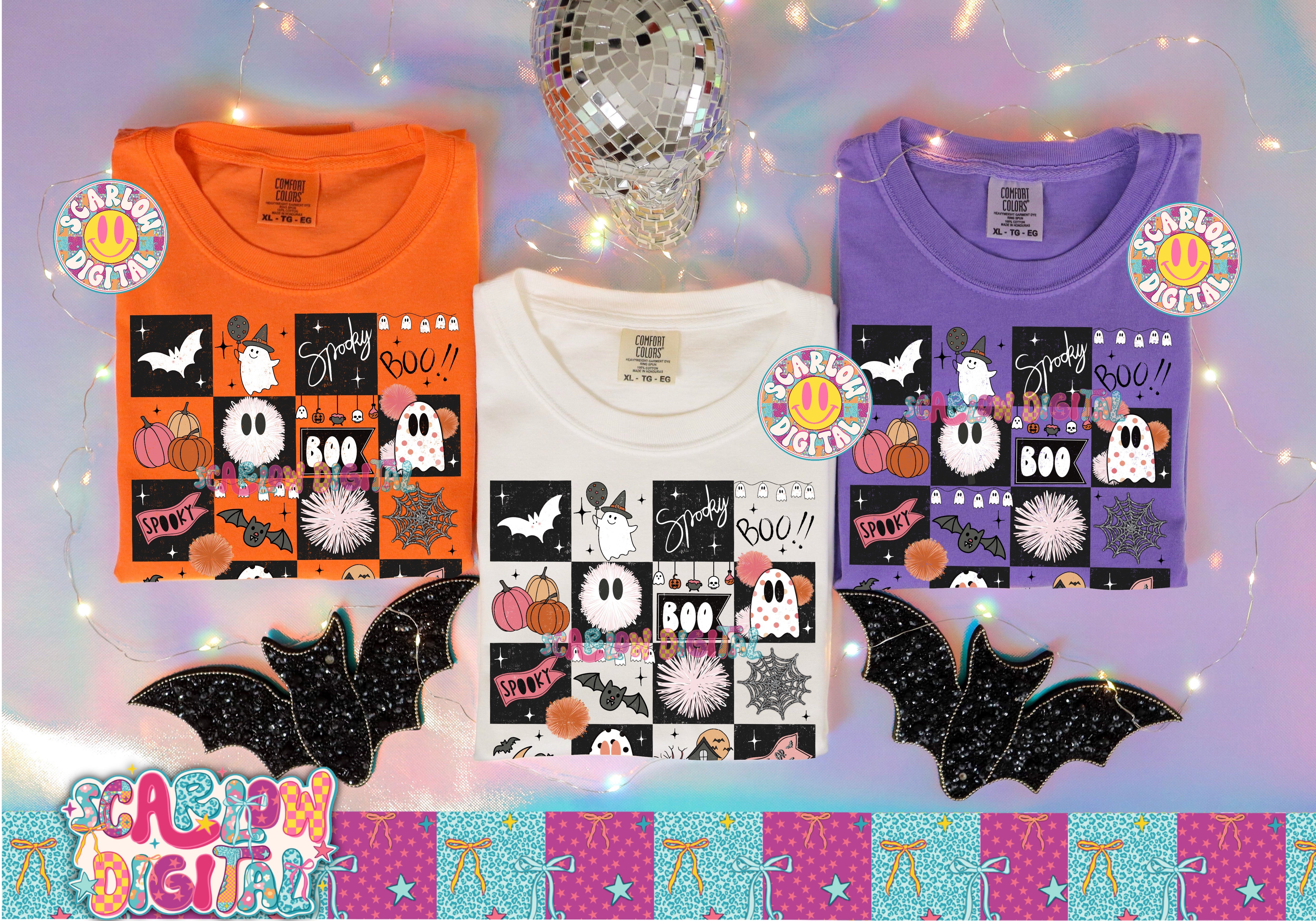 Spooky Checkers in Pink PNG Digital Design 4