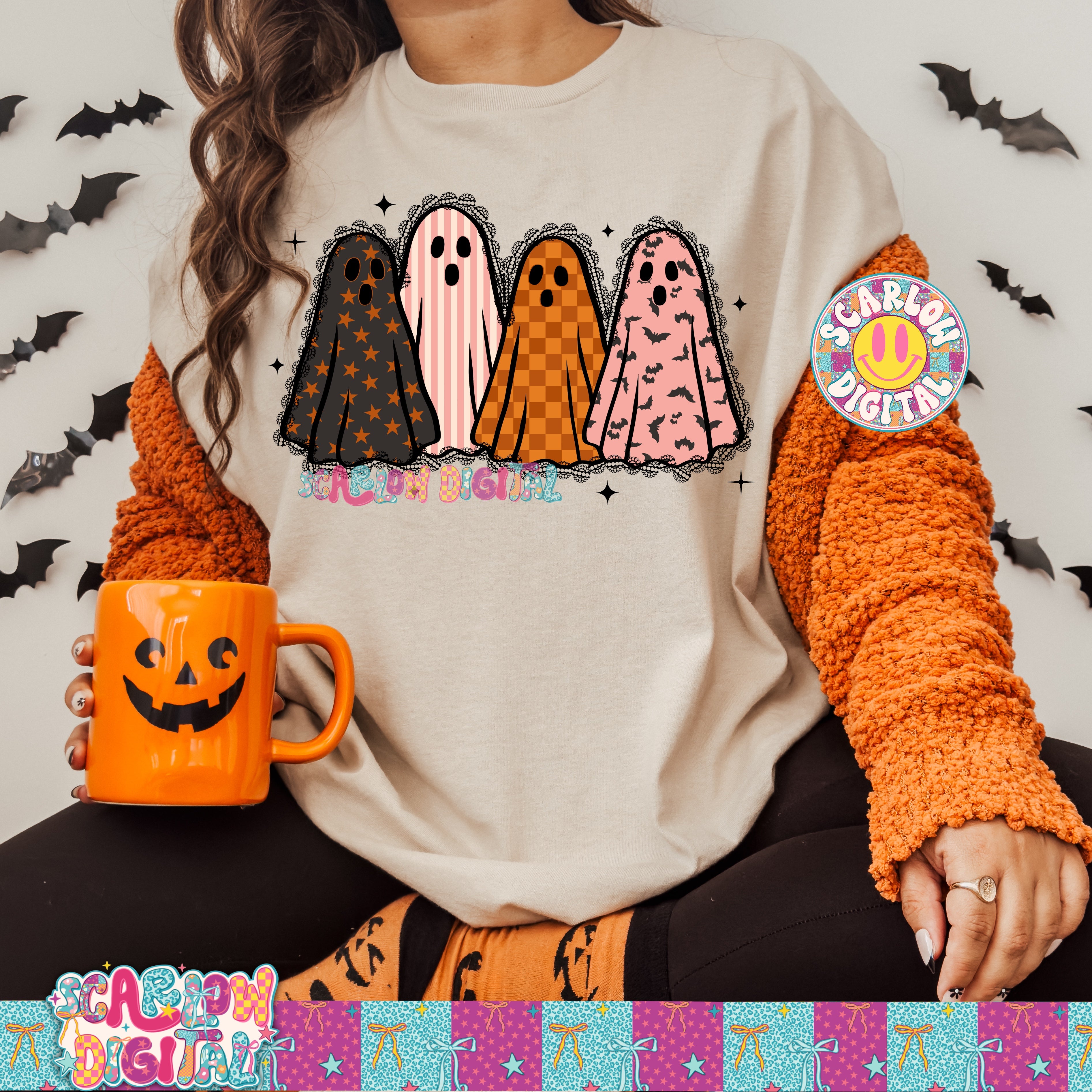 Spooky Ghosts PNG Digital Design 3
