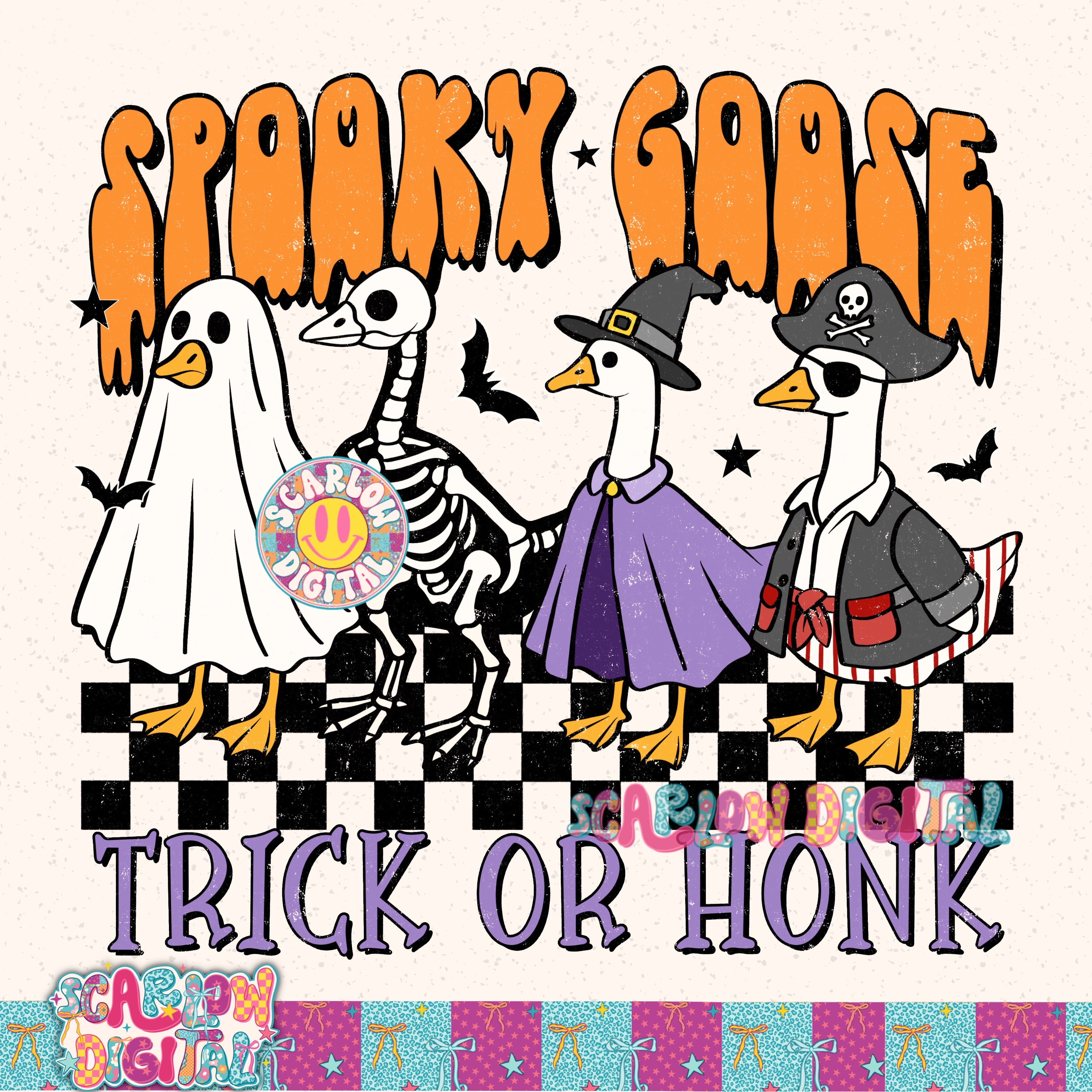 Spooky Goose Trick or Honk PNG Digital Design