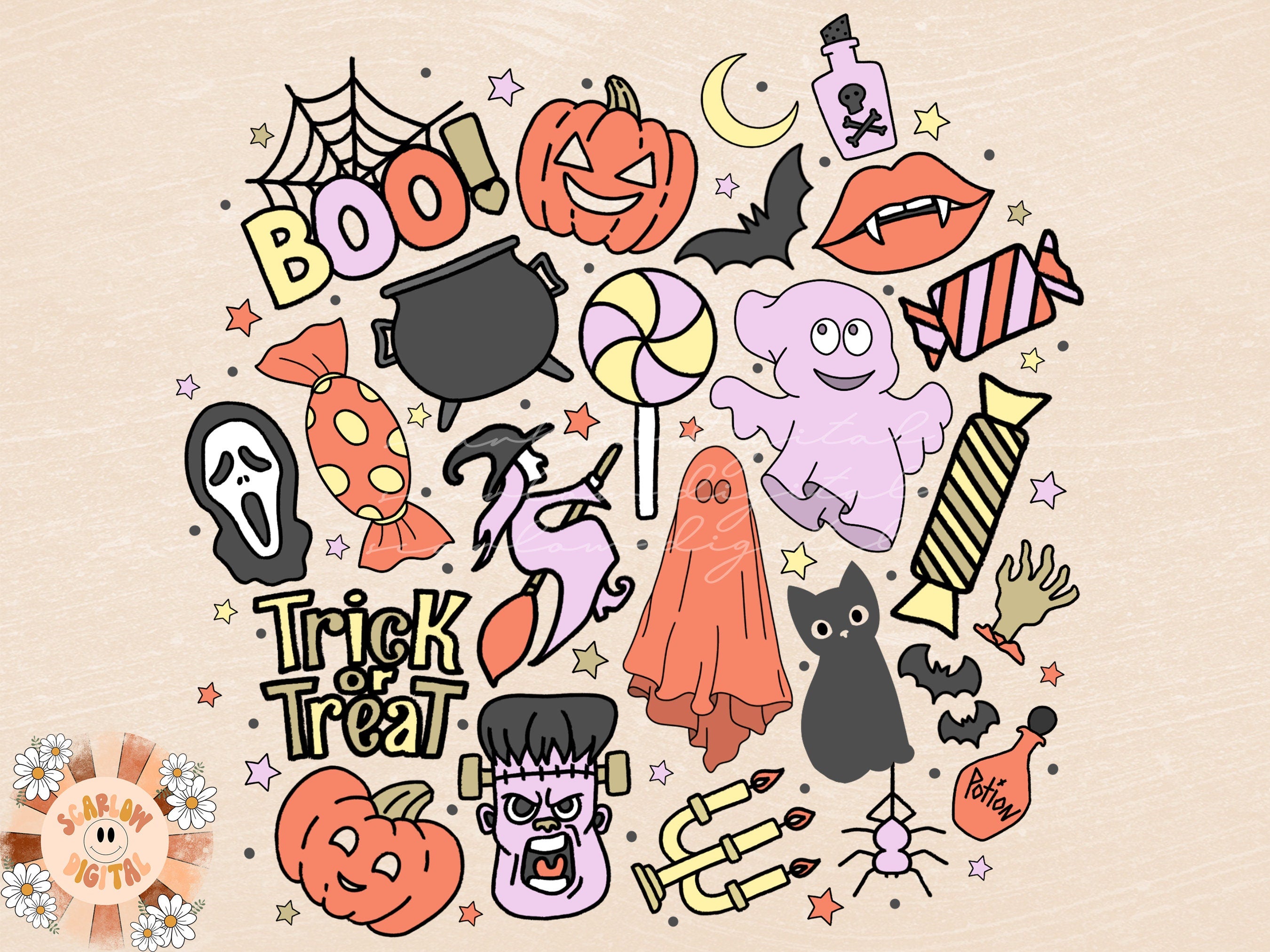 Spooky Halloween PNG-Sublimation Design Download-witchcraft png, Halloween png, spooky season png, witch png, ghost png, potions png designs 2