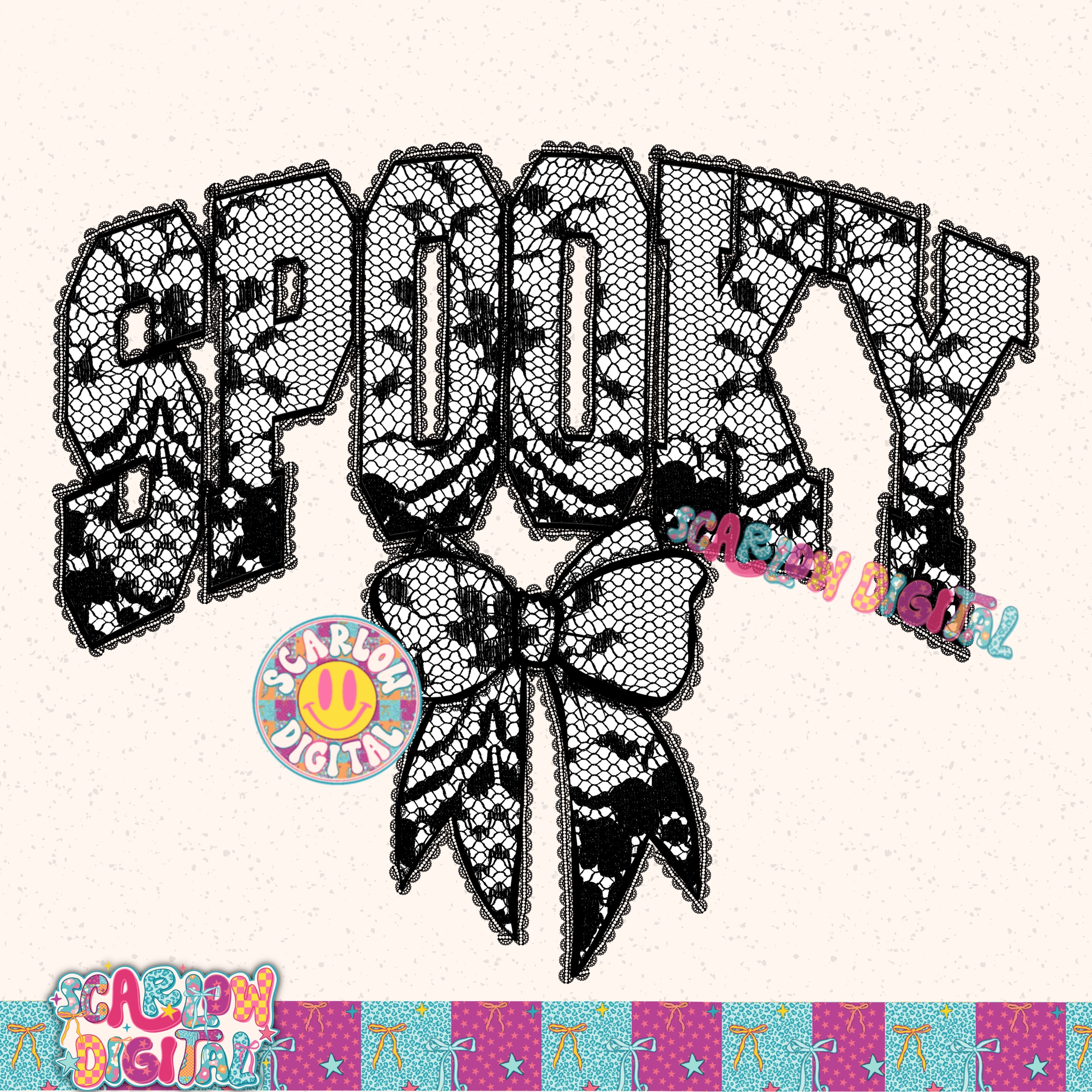 Spooky Lace PNG Digital Design