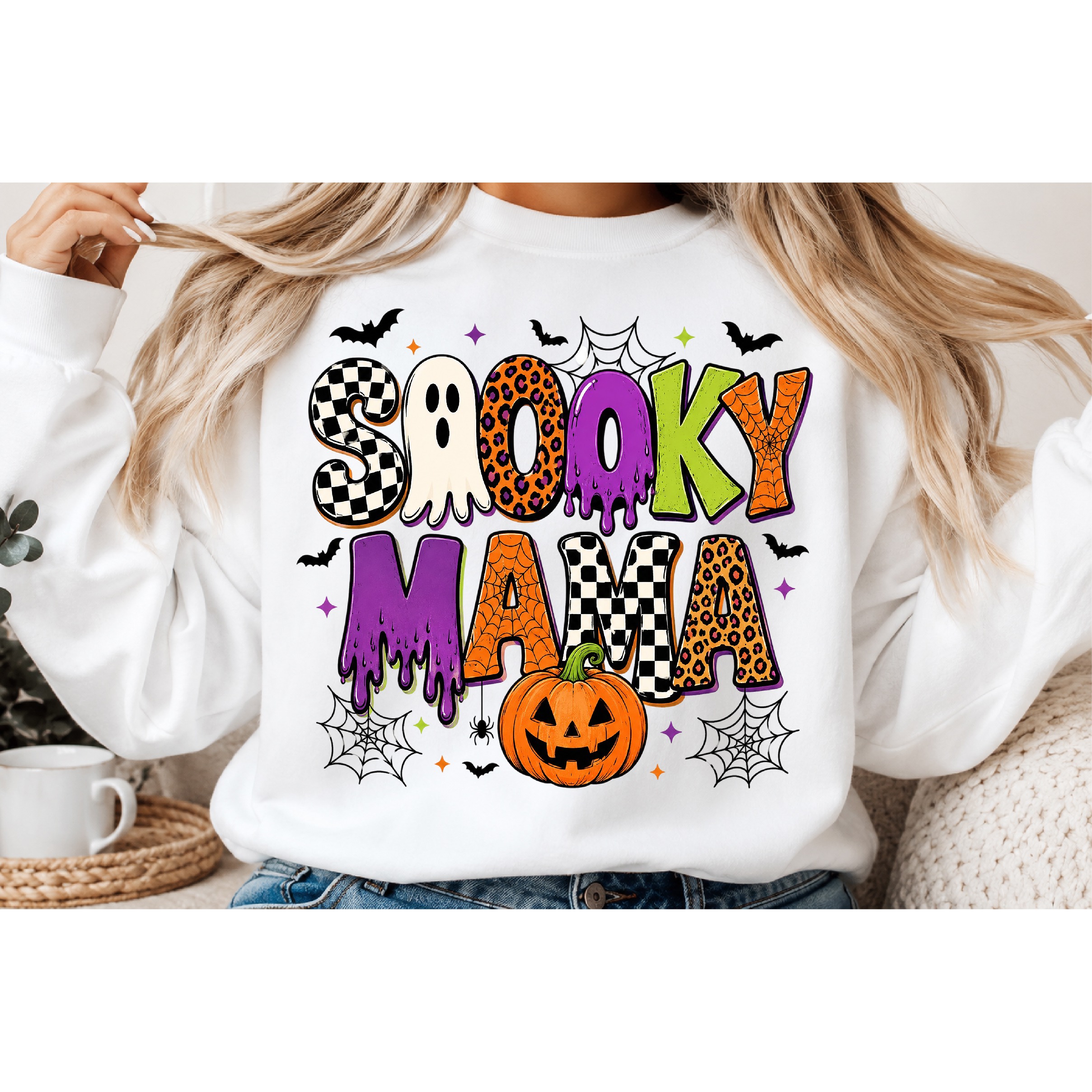 Spooky Mama Cheetah Halloween PNG 2
