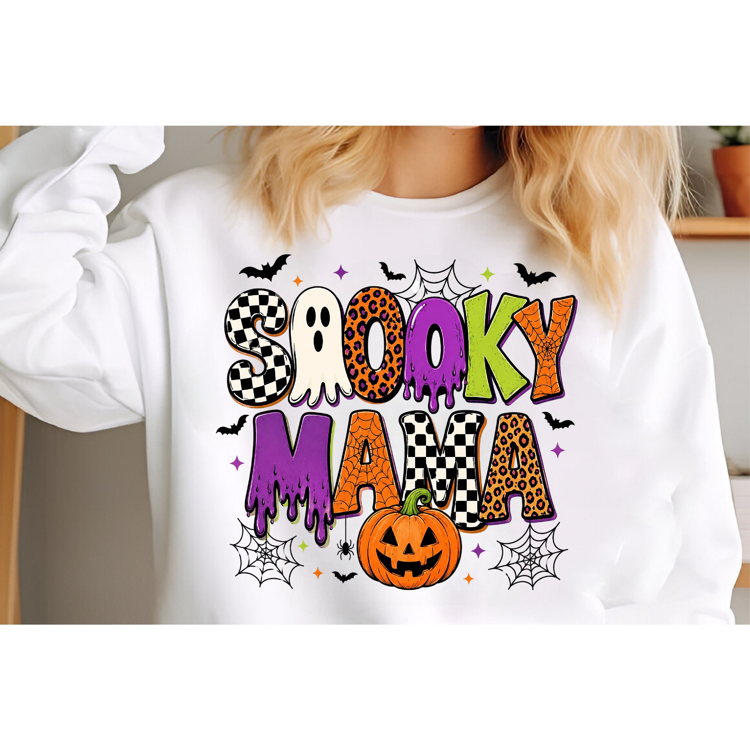 Spooky Mama Cheetah Halloween PNG 3