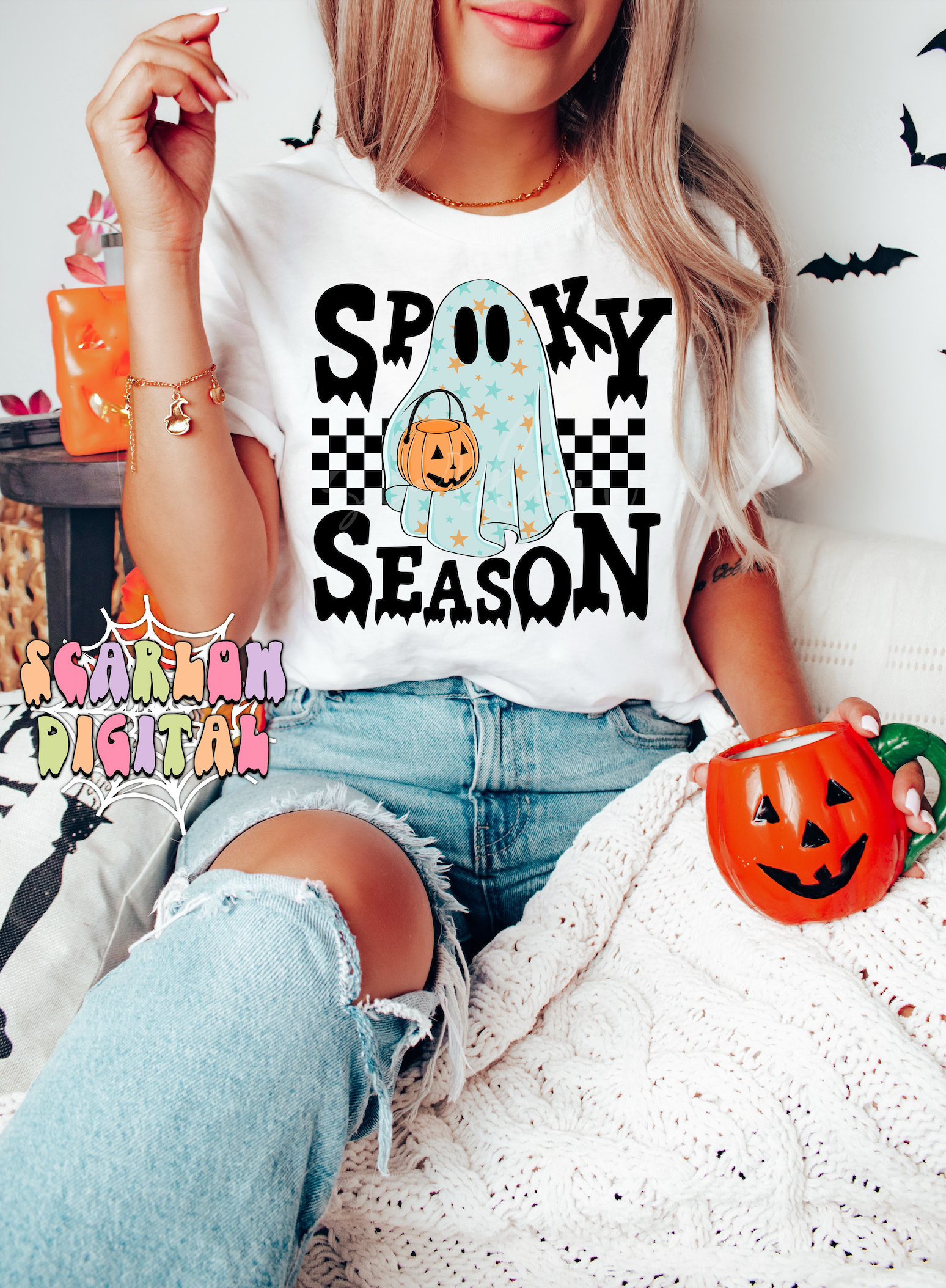 Spooky Season PNG-Halloween Sublimation Digital Design Download-cute ghost png, little boy png, spooky boy png, trendy png, pumpkin png 3