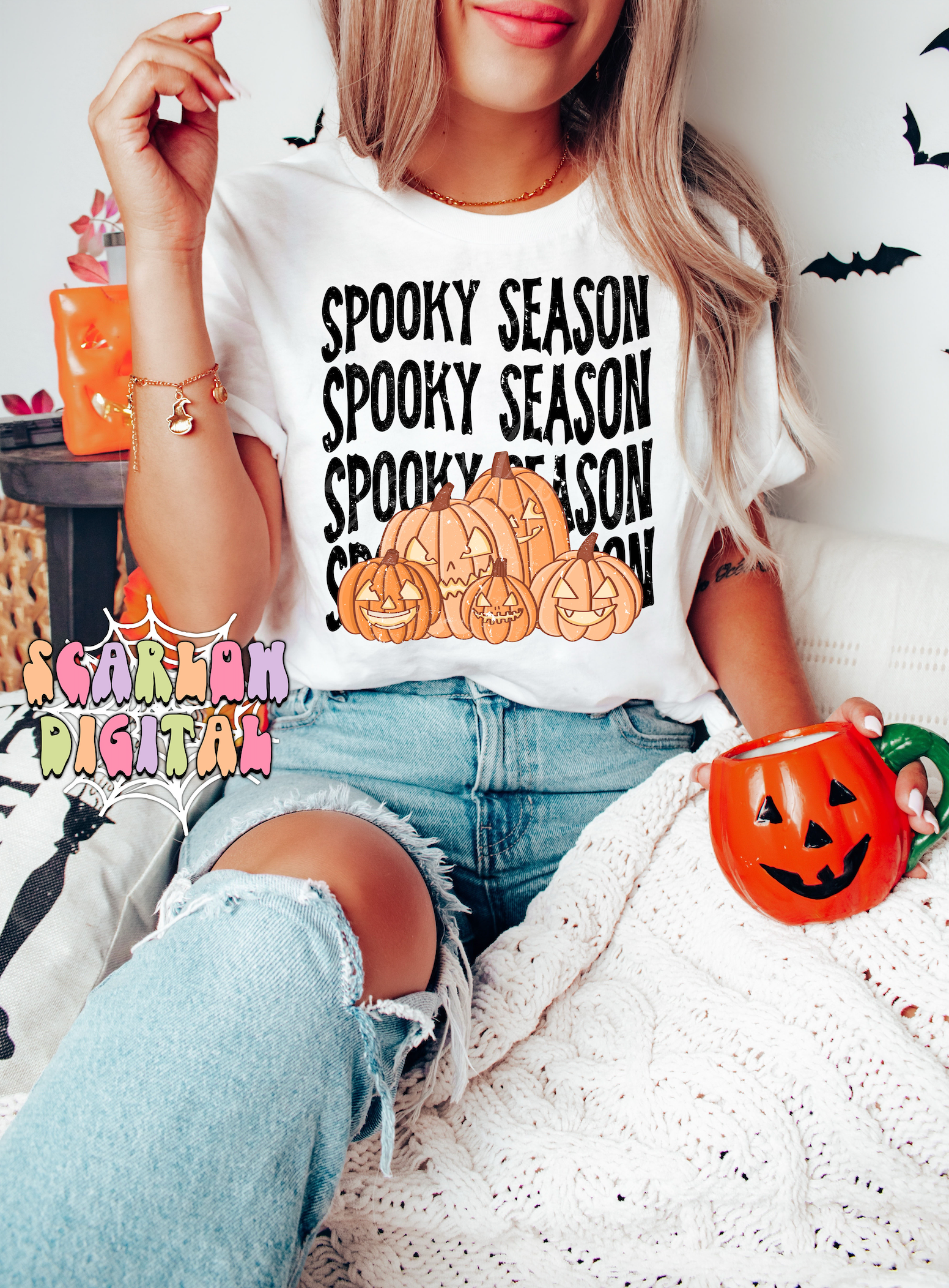 Spooky Season PNG-Halloween Sublimation Digital Design Download-pumpkins png, vintage halloween png, gender neutral halloween png, fall png 2