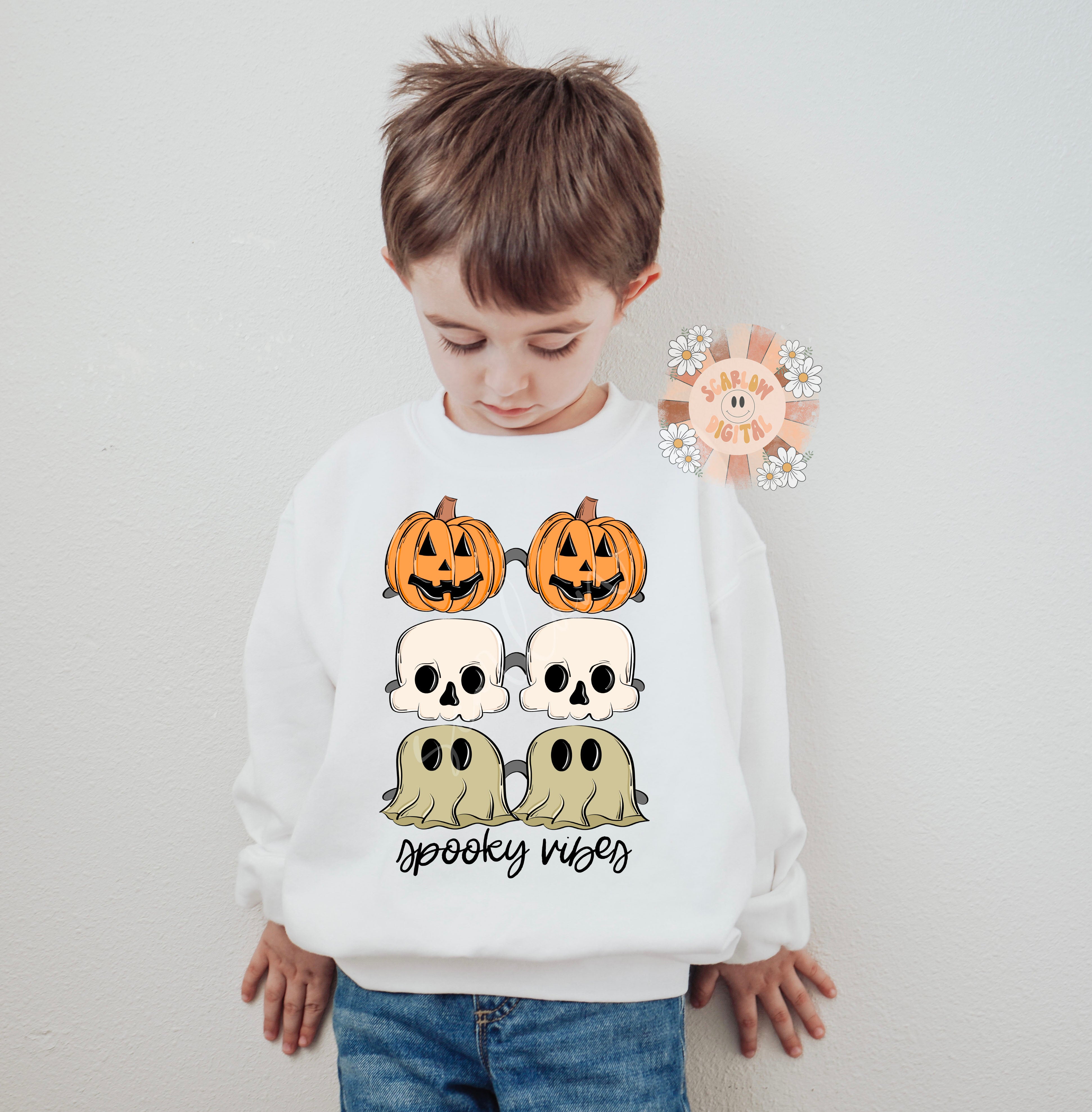 Spooky Vibes PNG-Halloween Sublimation Digital Design Download-halloween sunglasses png, sunnies png, pumpkin png, skull png, ghost png 3