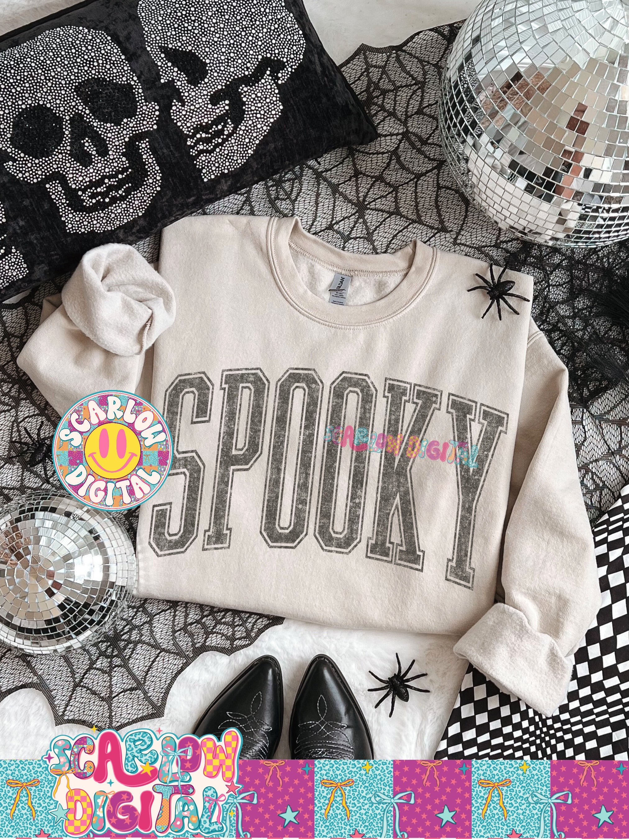 Spooky Vintage Grunge PNG Digital Design 2