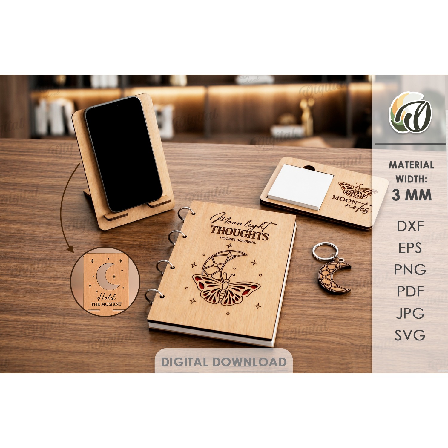 Stationary Supplies Bundle Laser Cut. Desk Organizer SVG 2