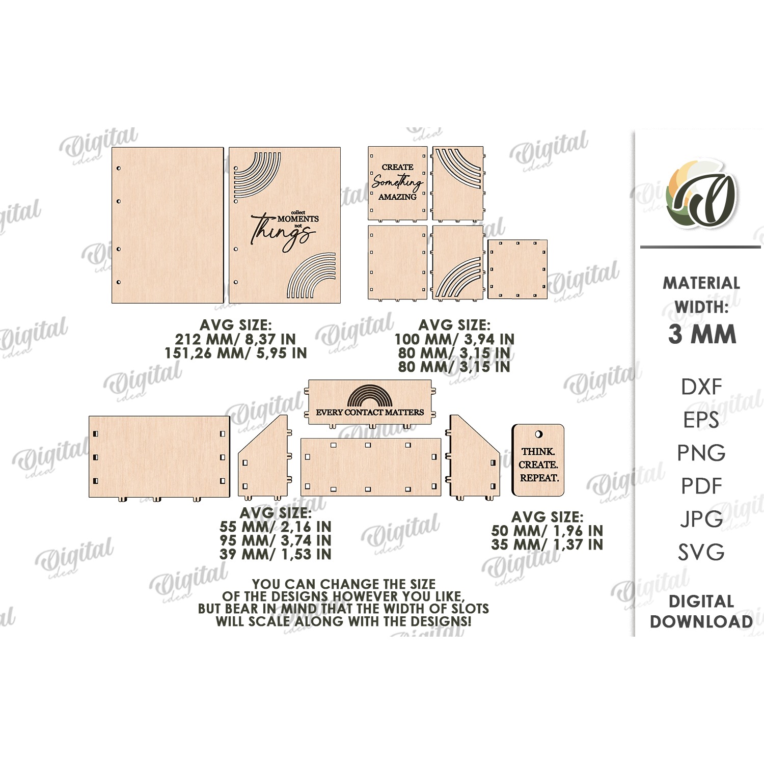 Stationary Supplies Bundle Laser Cut. Desk Organizer SVG 5