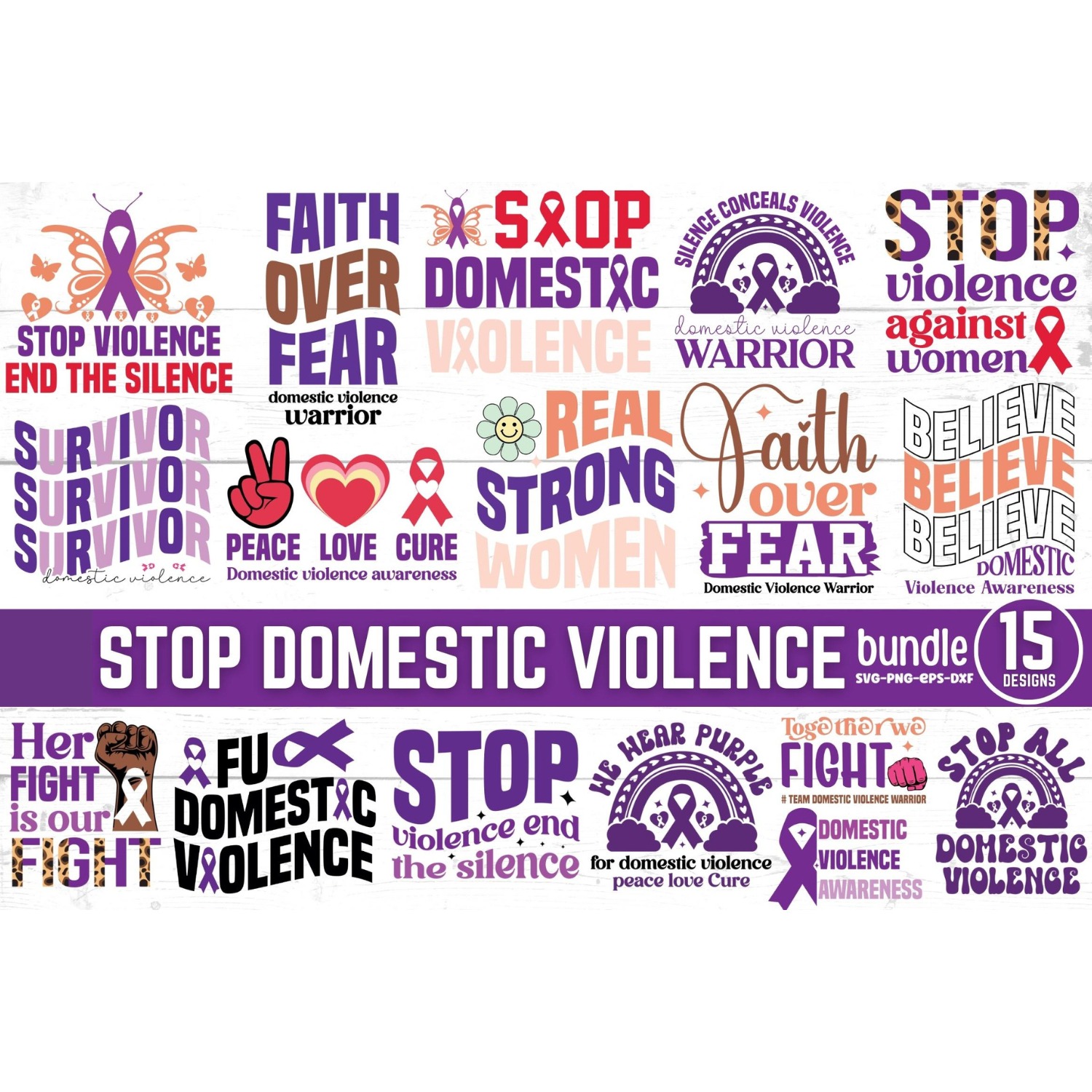 Stop Domestic Violence SVG Bundle