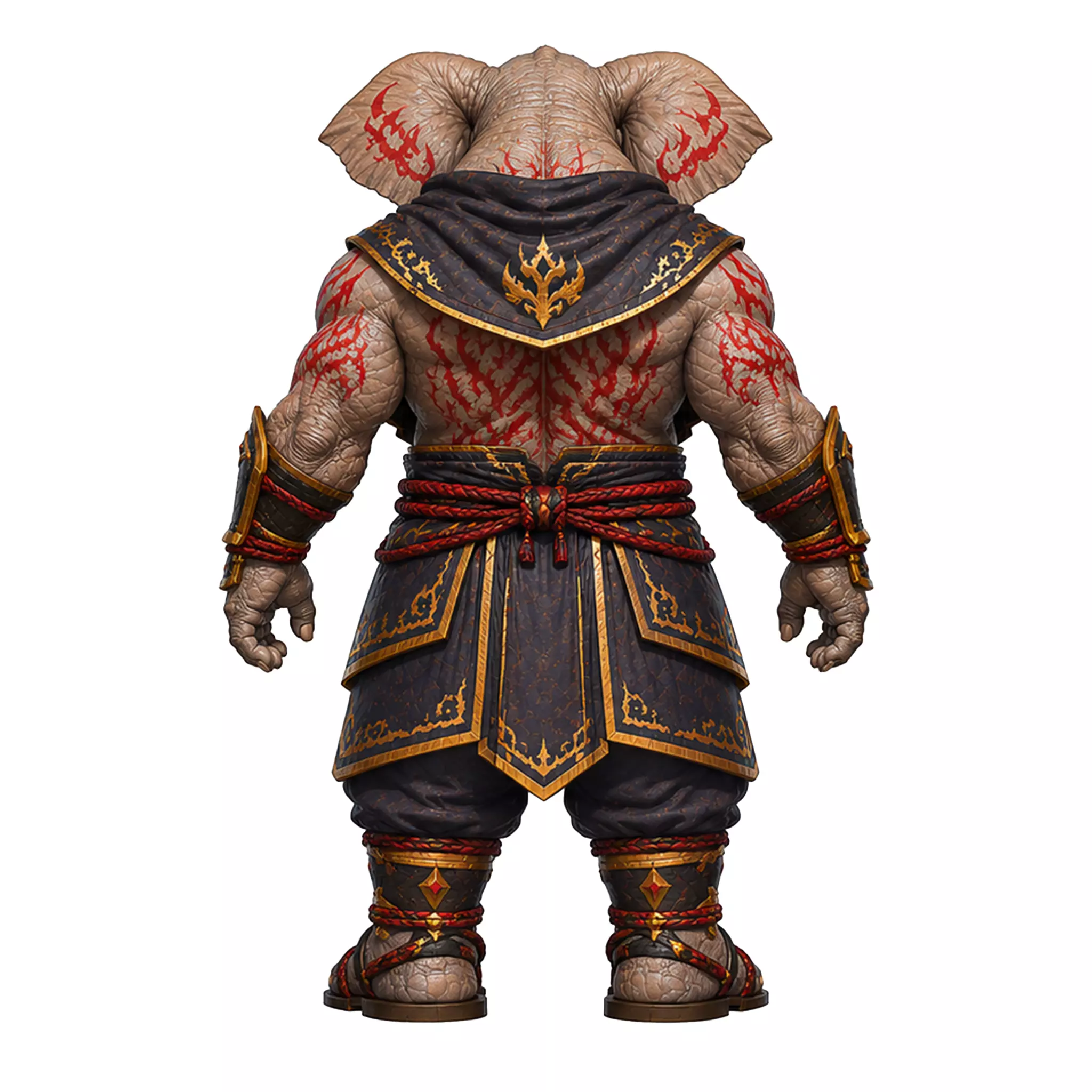 Stylized Elephant Warrior Low Poly Rigged Character Low-poly 3D model 6