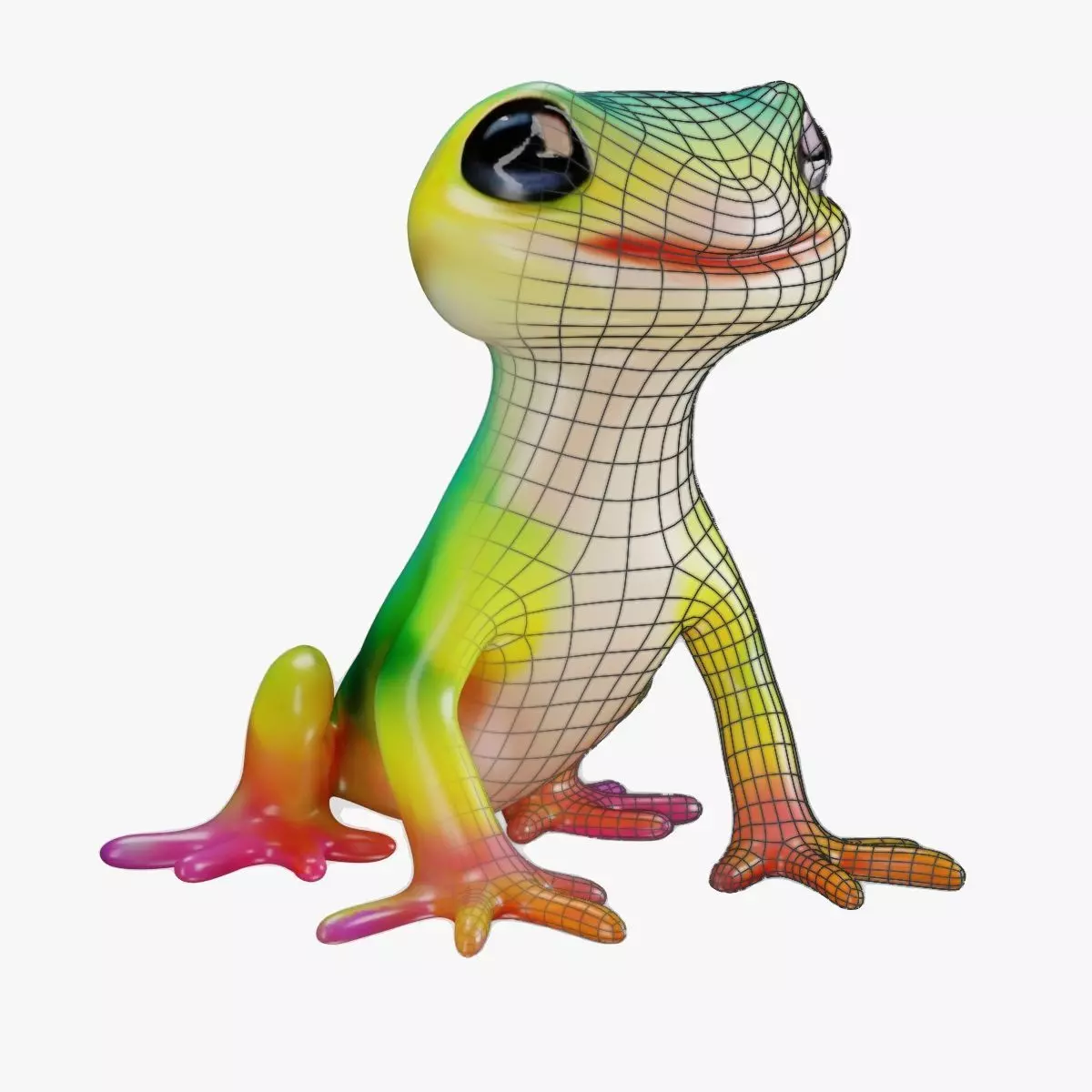 Stylized Gecko Lizard Game Ready 3D Character Free low-poly 3D model