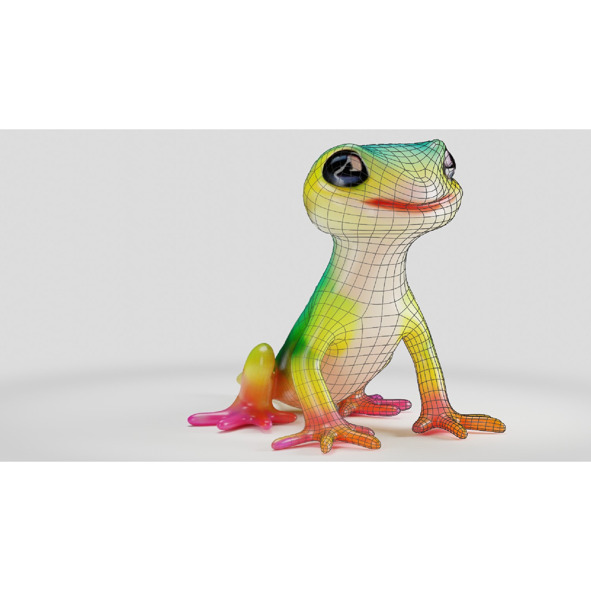Stylized Gecko Lizard Game Ready 3D Character Free low-poly 3D model 2