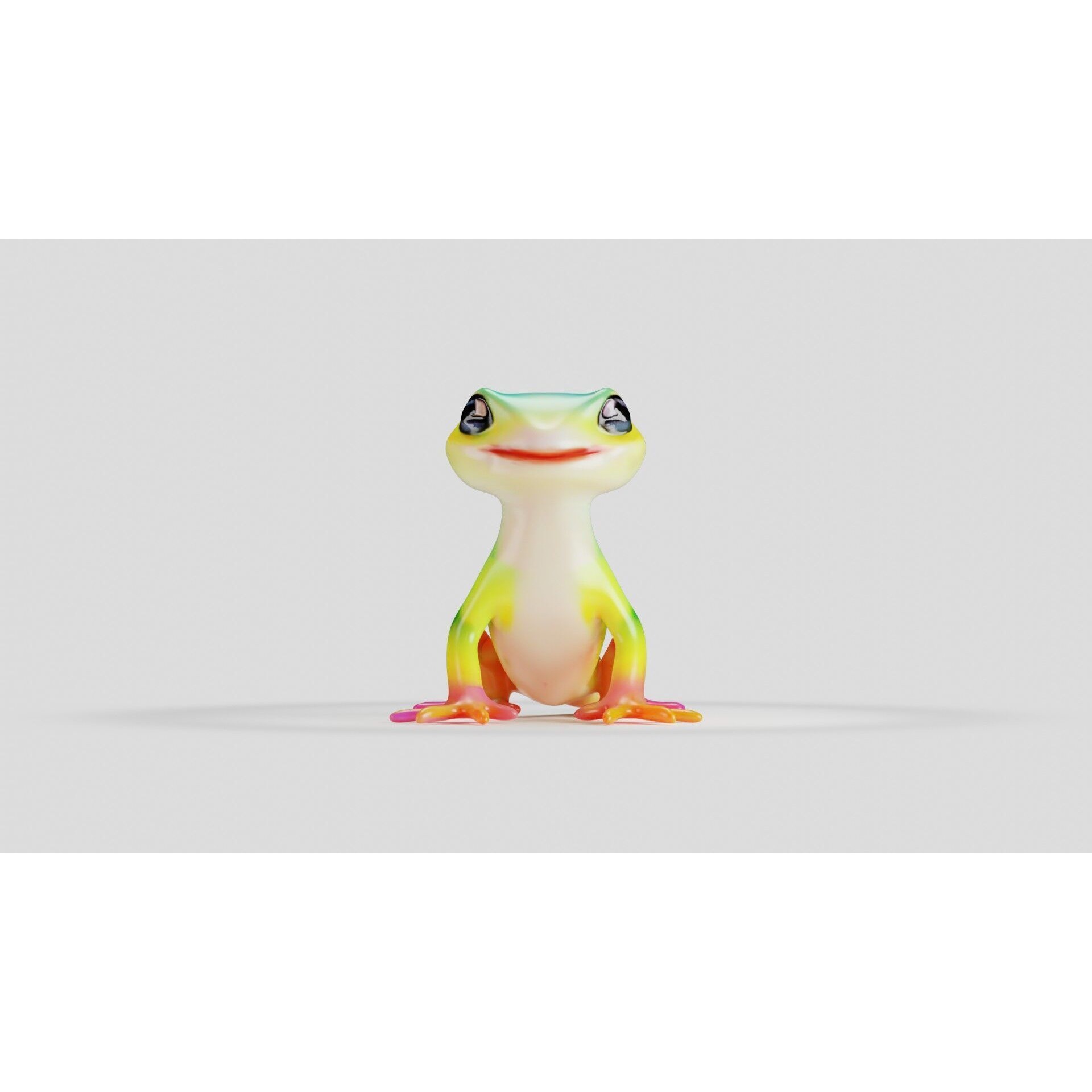 Stylized Gecko Lizard Game Ready 3D Character Free low-poly 3D model 3