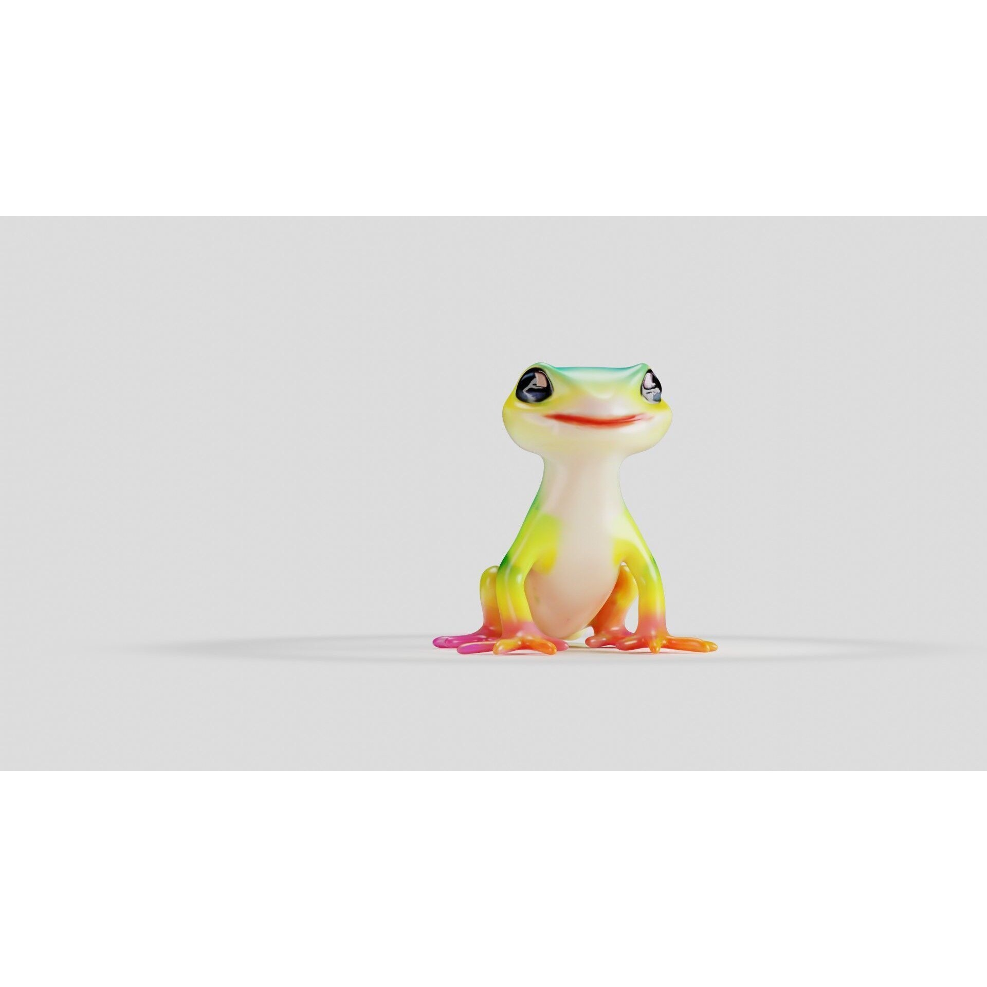 Stylized Gecko Lizard Game Ready 3D Character Free low-poly 3D model 4