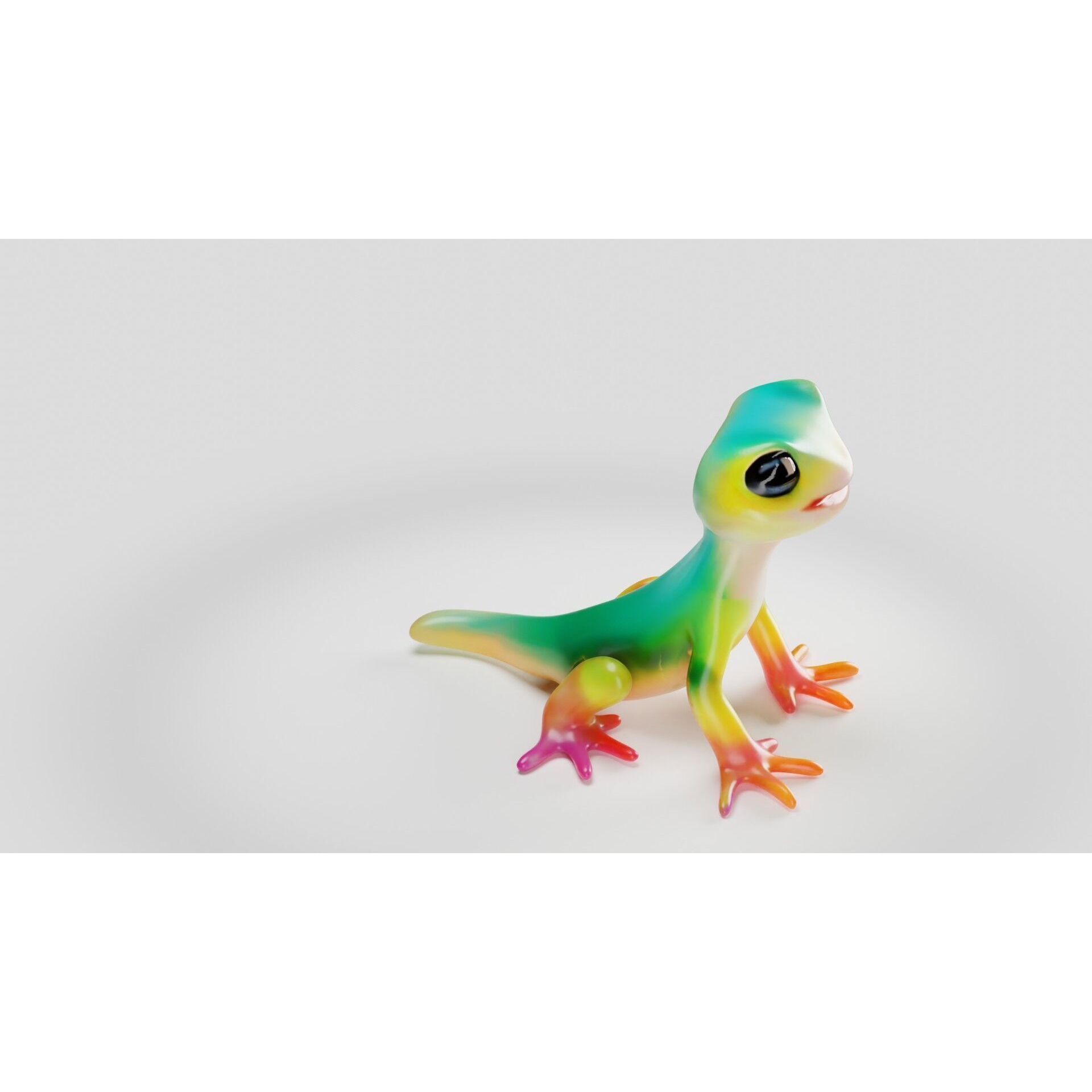 Stylized Gecko Lizard Game Ready 3D Character Free low-poly 3D model 5
