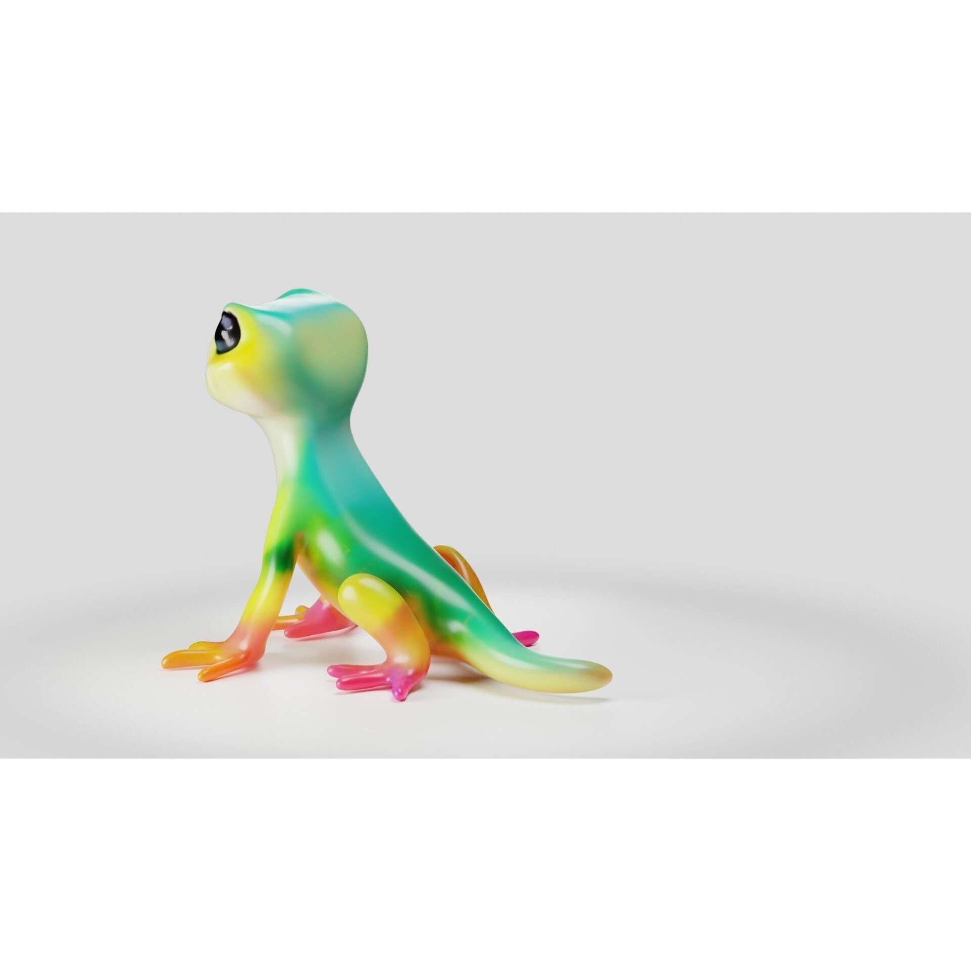 Stylized Gecko Lizard Game Ready 3D Character Free low-poly 3D model 7