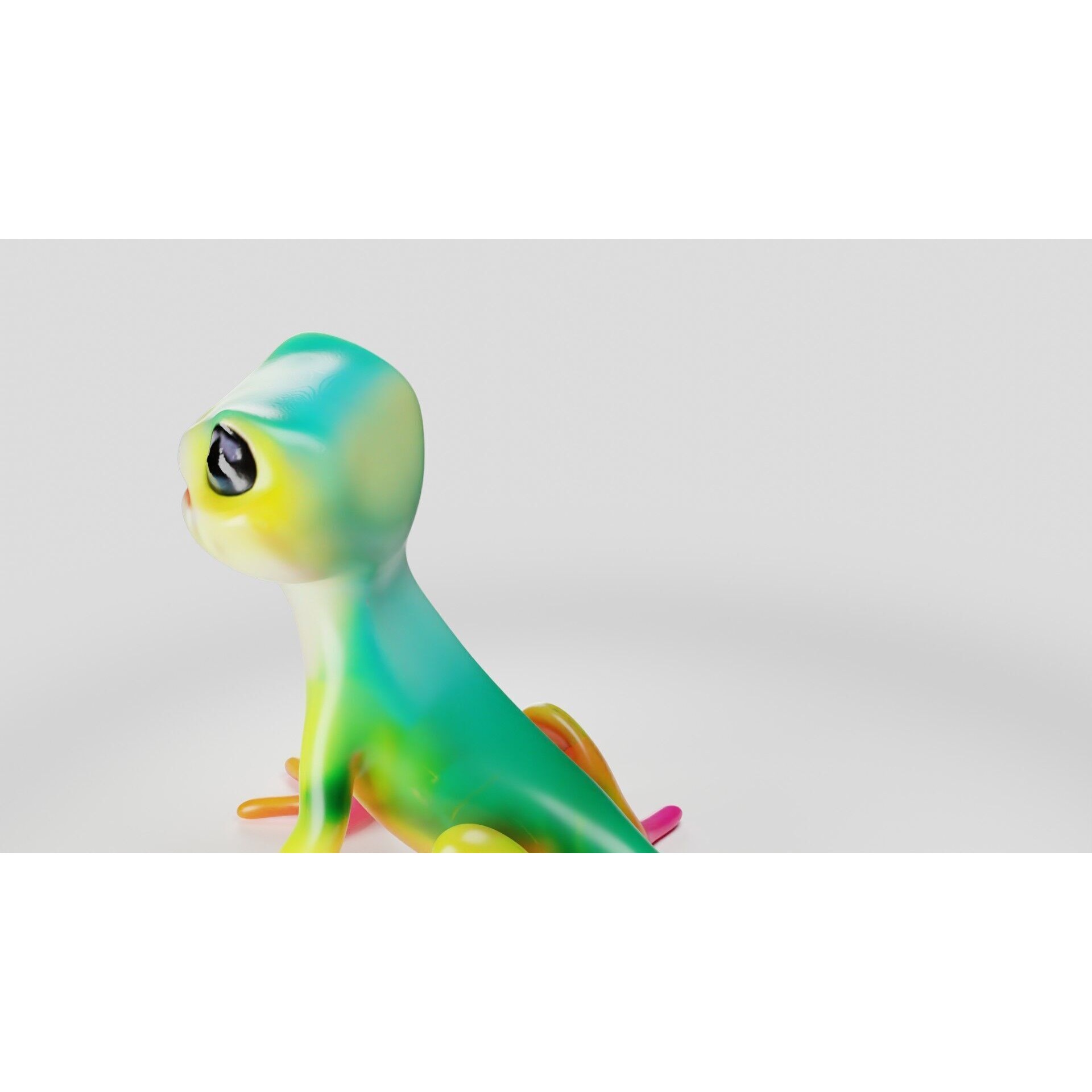 Stylized Gecko Lizard Game Ready 3D Character Free low-poly 3D model 10