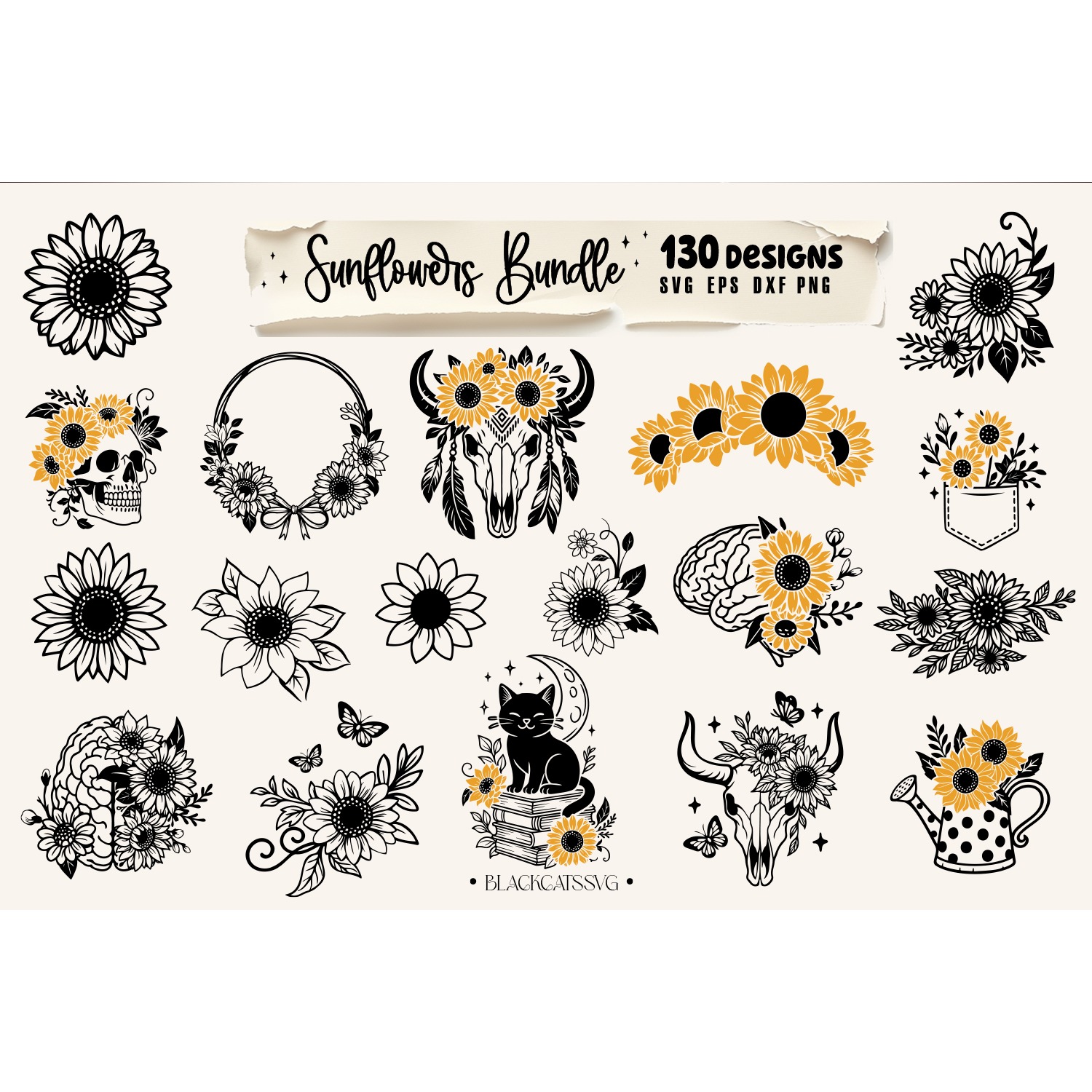 Sunflower Bundle 130 designs SVG, Sunflowers svg 2