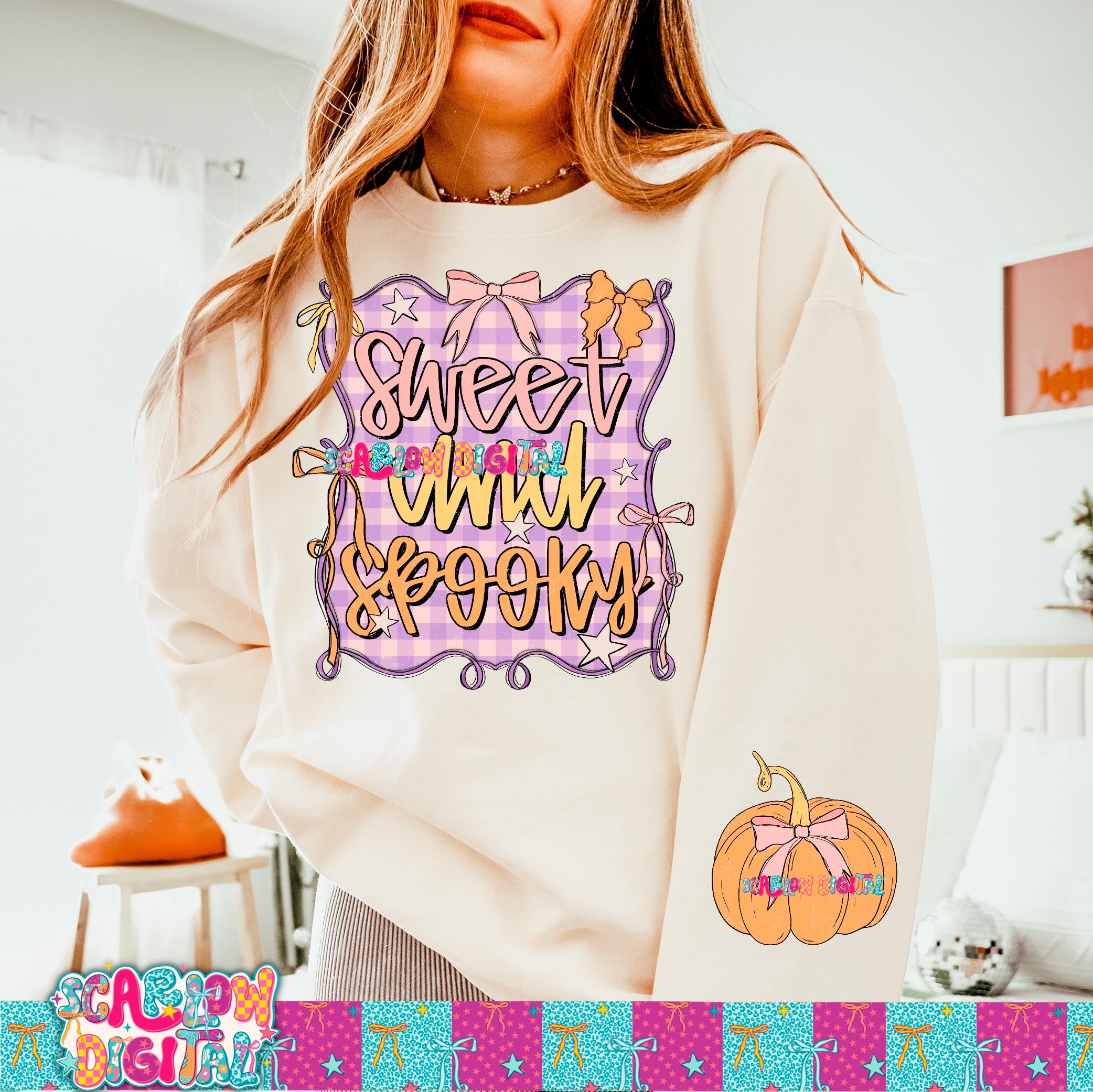 Sweet and Spooky Front and Back PNG Digital Design 2
