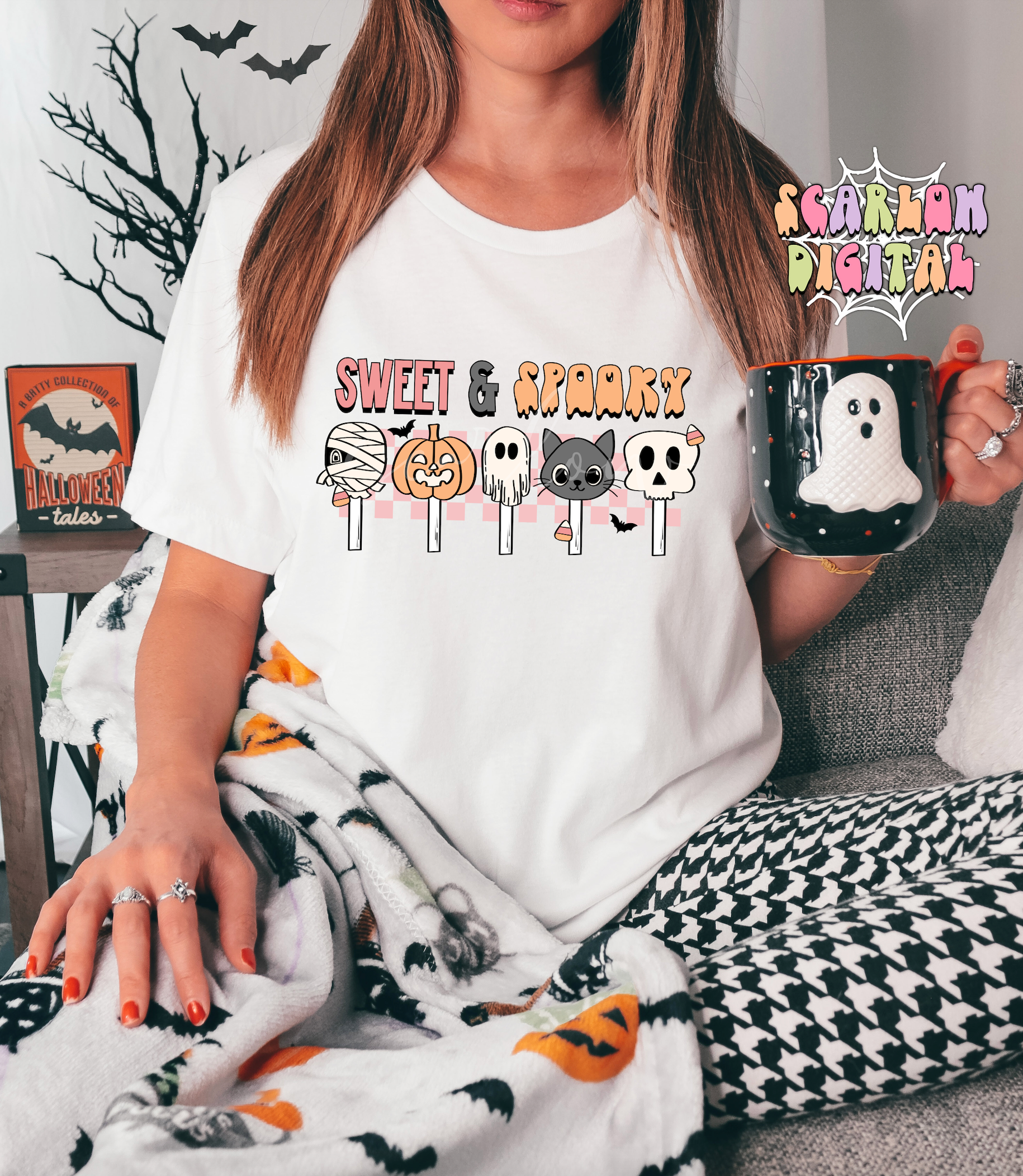 Sweet and Spooky PNG-Halloween Sublimation Digital Design Download-kids halloween png, ghost suckers png, pumpkin png, mummy png, skull png 5