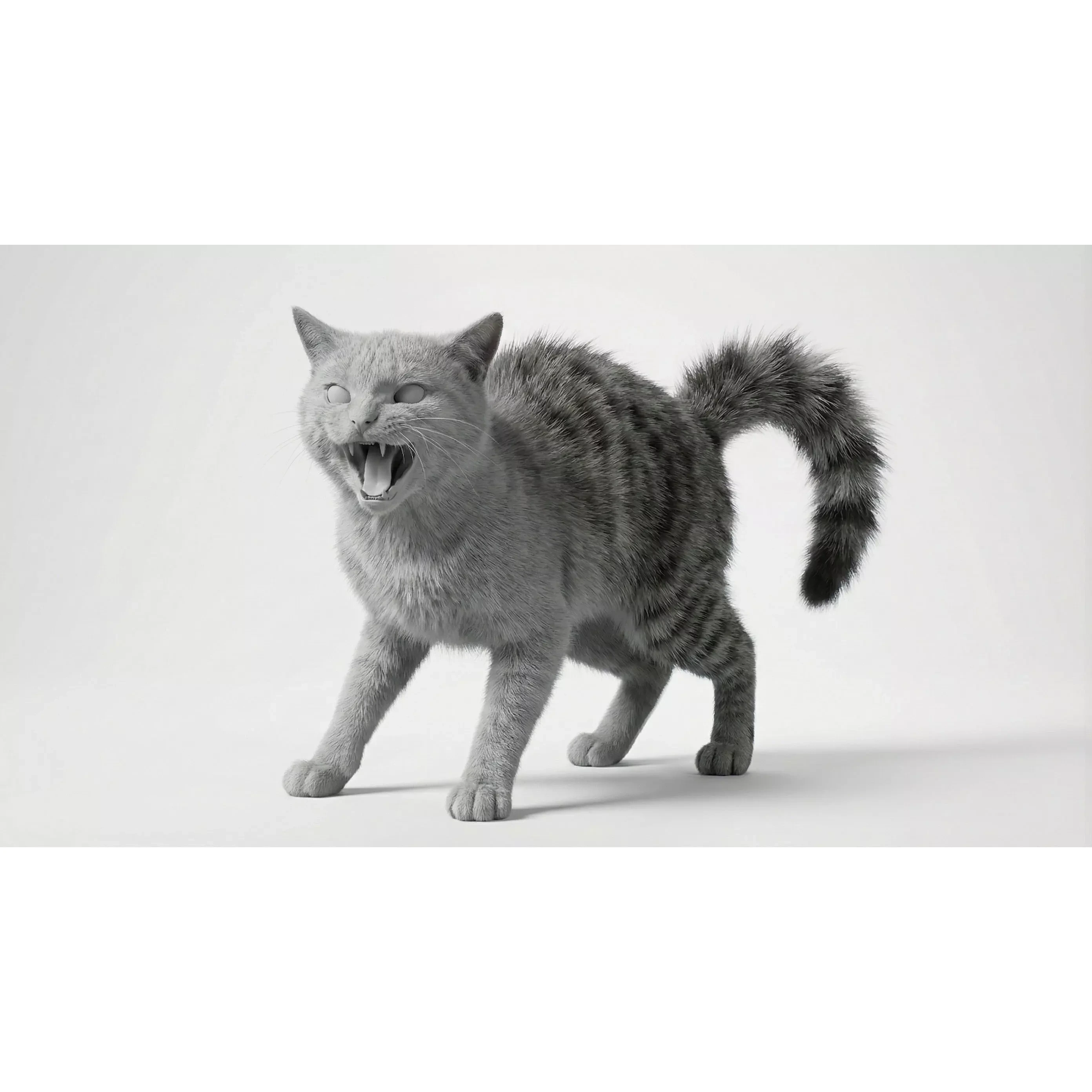 Tabby Cat Rigged Animated Fur 3D model 3